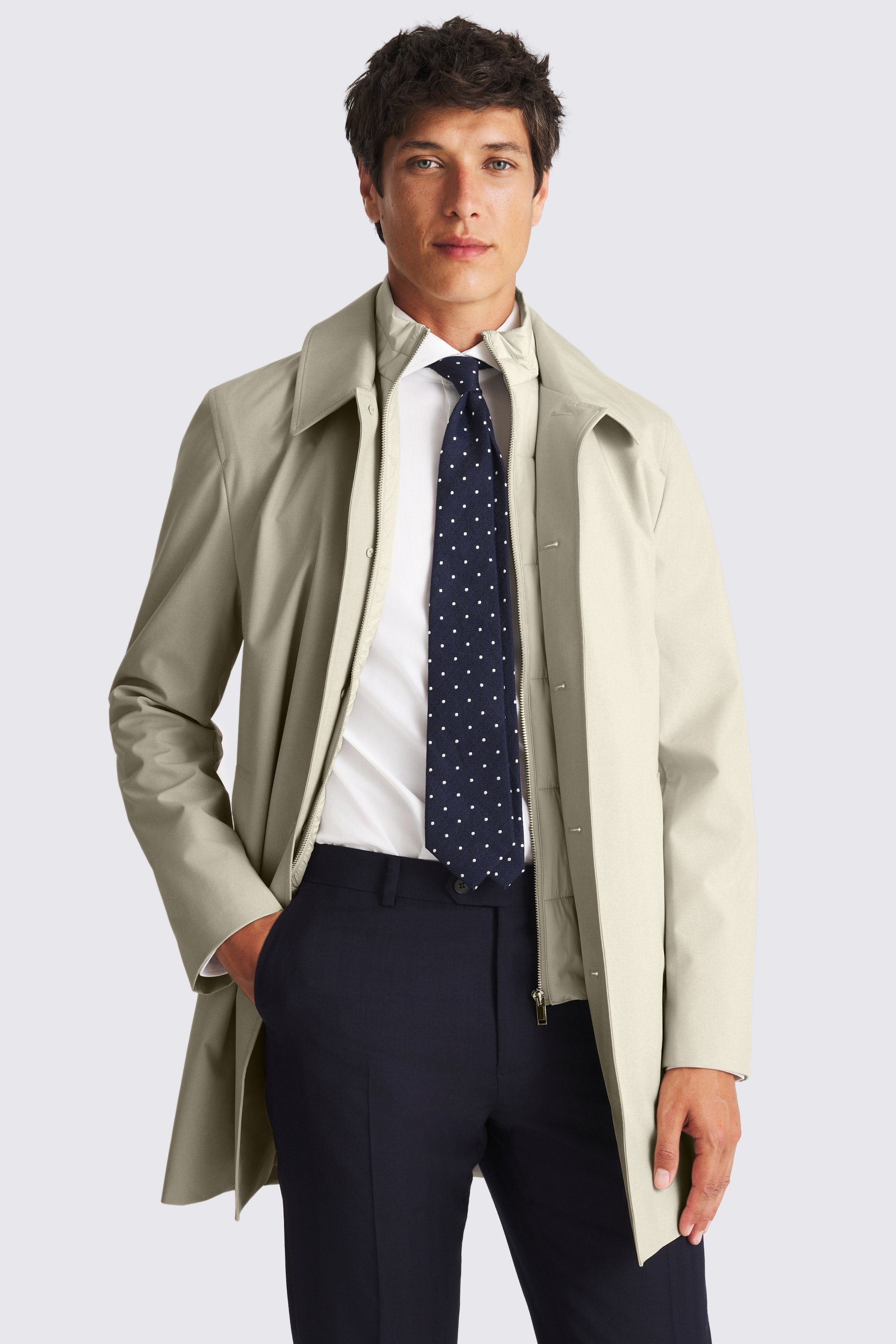 Stone Raincoat With Removable Insert