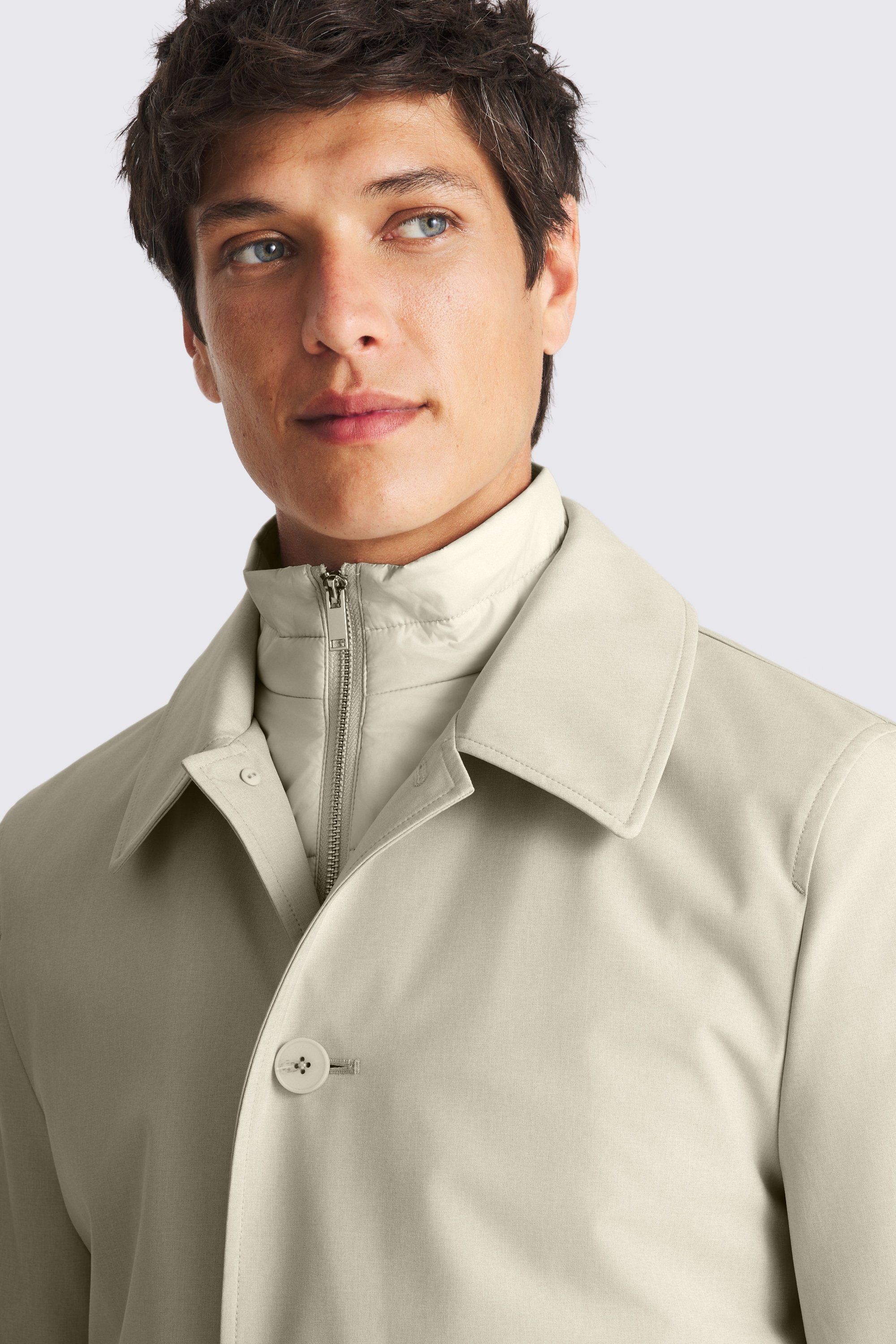 Stone Raincoat With Removable Insert