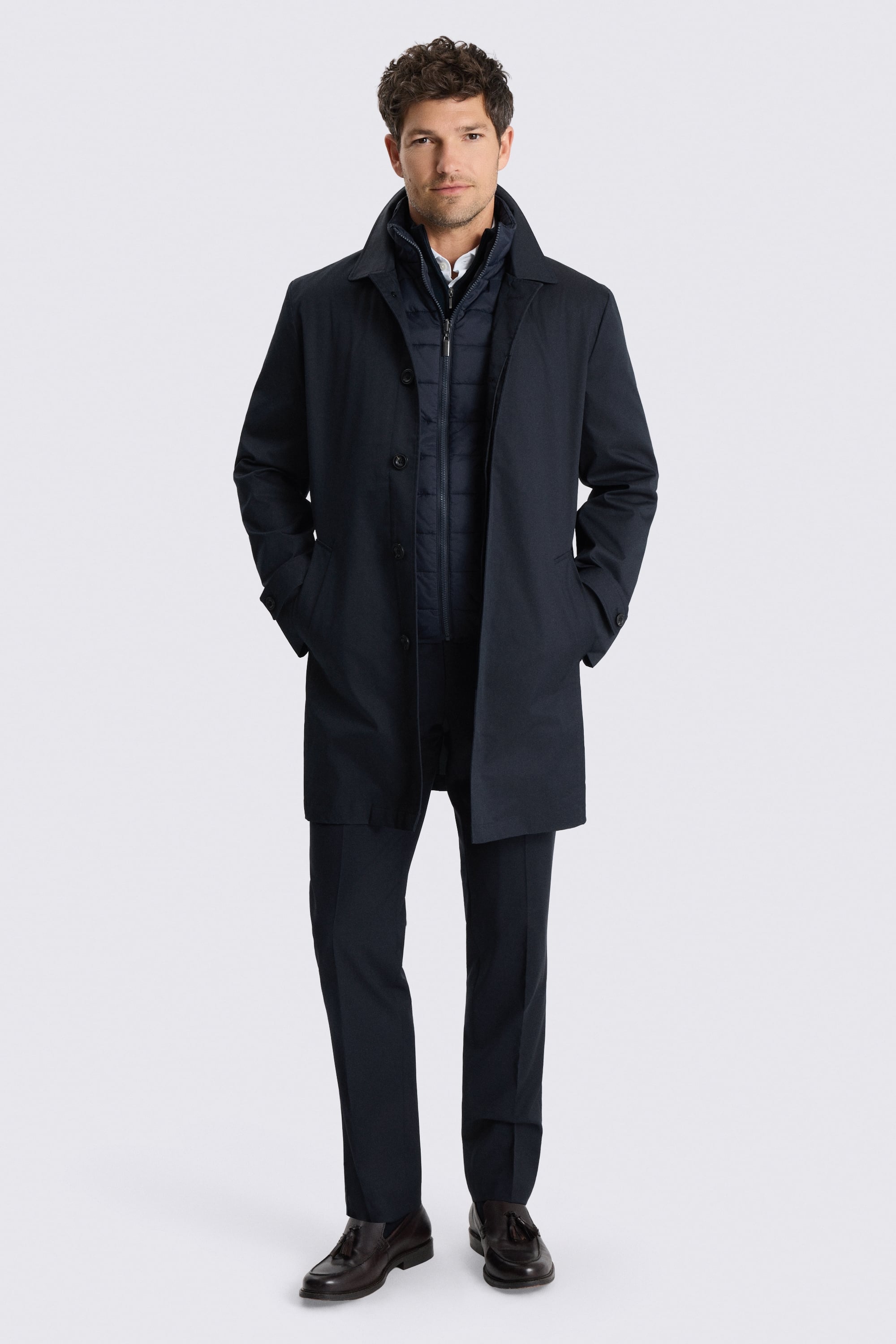 Navy Raincoat With Removable Insert 