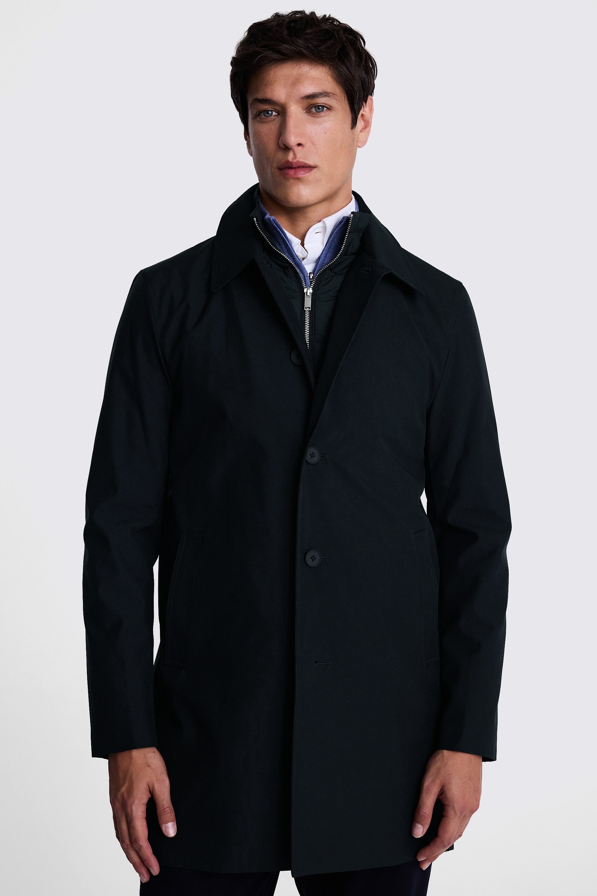 Navy Raincoat With Removable Insert