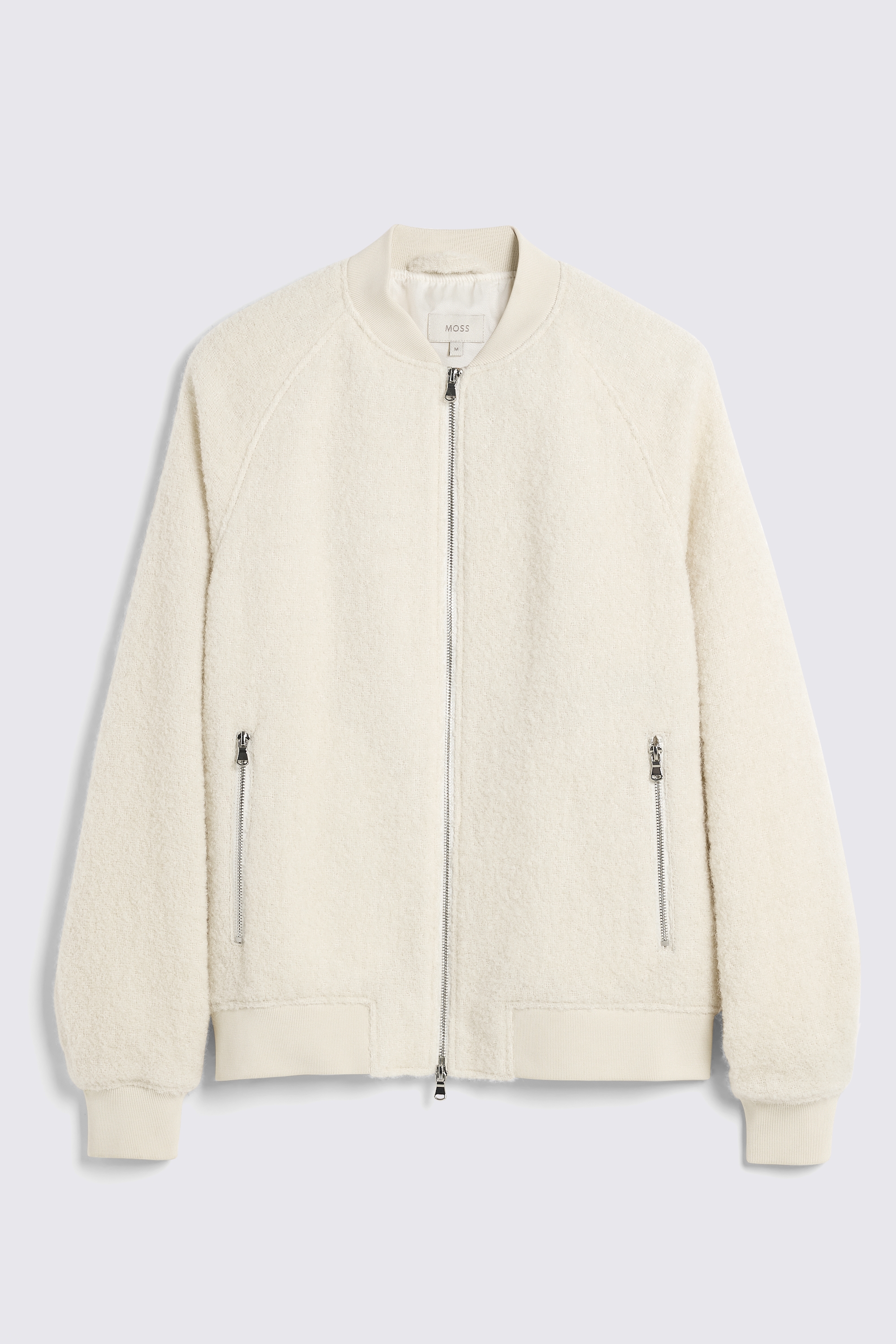 Winter White Bouclé Zip Jacket