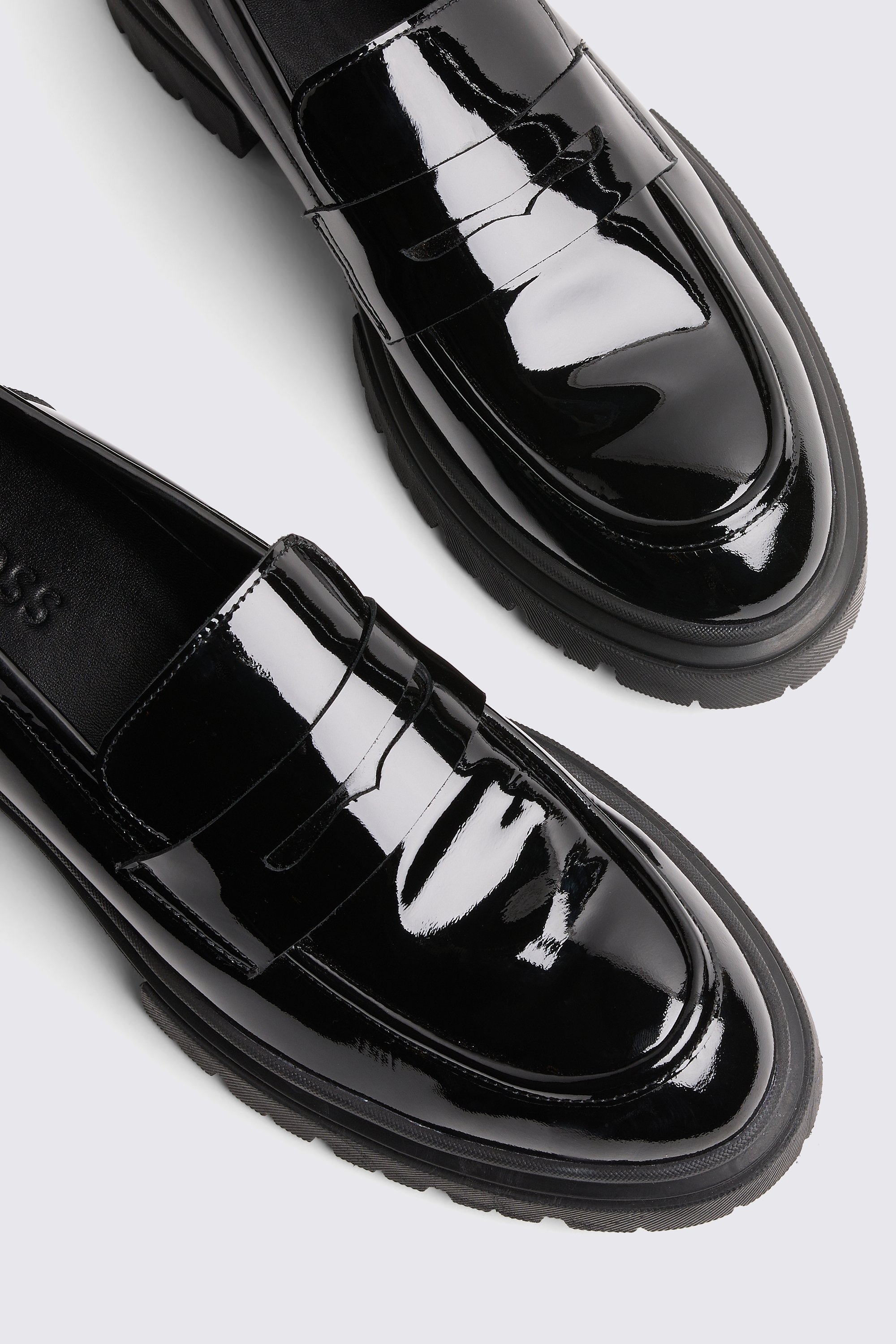 Chunky Black Patent Loafers