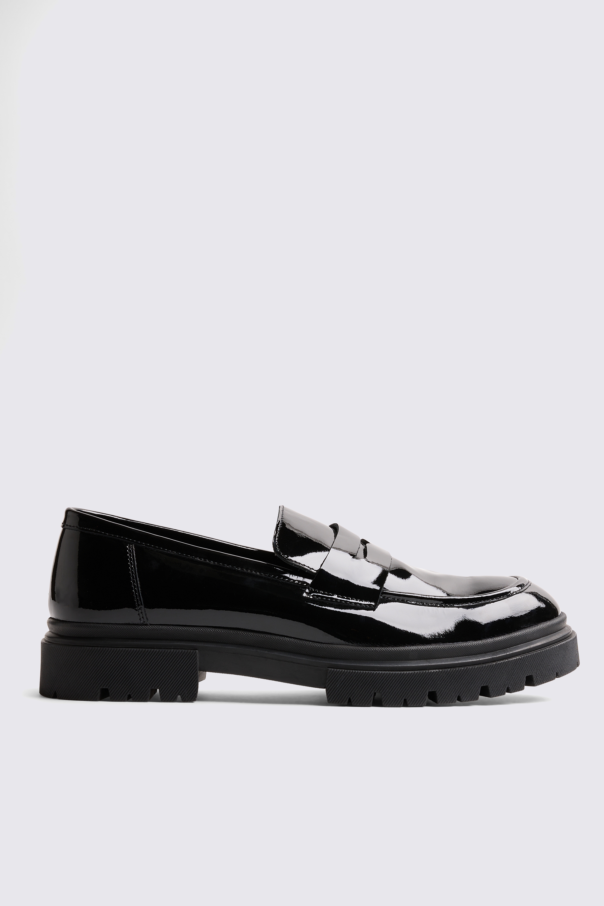 Chunky Black Patent Loafers