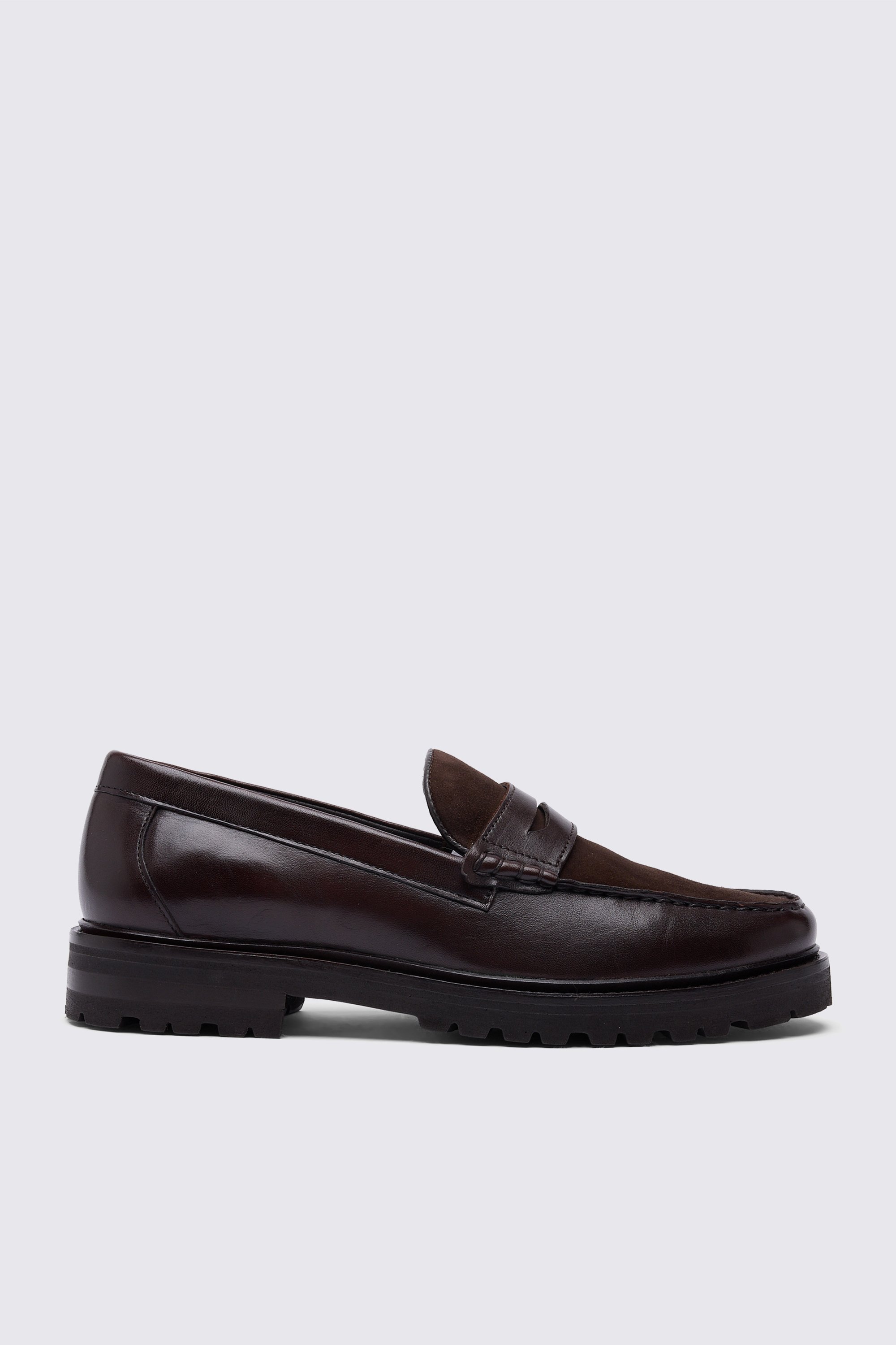 Camden Chunky Dark Brown Suede & Leather Loafers