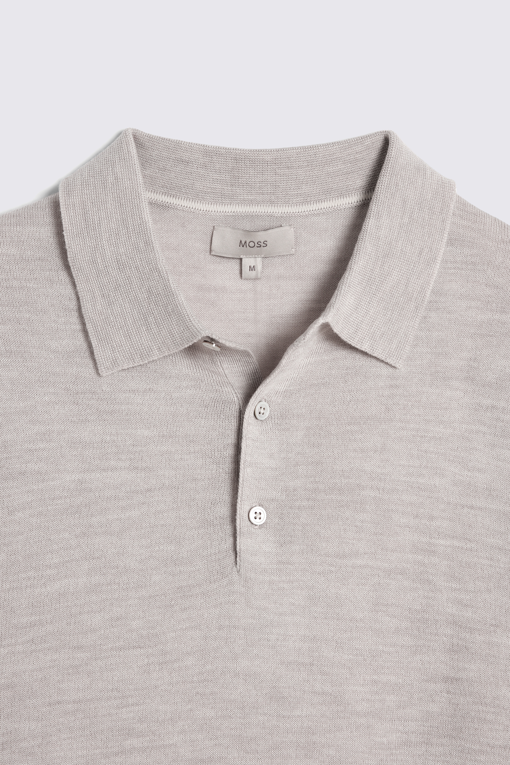 Oatmeal Merino Polo Shirt
