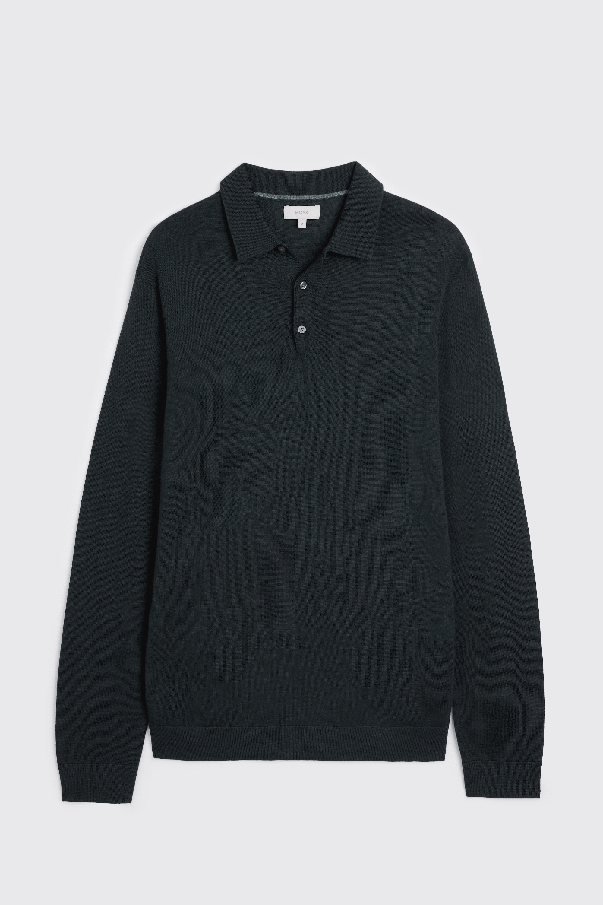Dark Teal Merino-Blend Polo Shirt