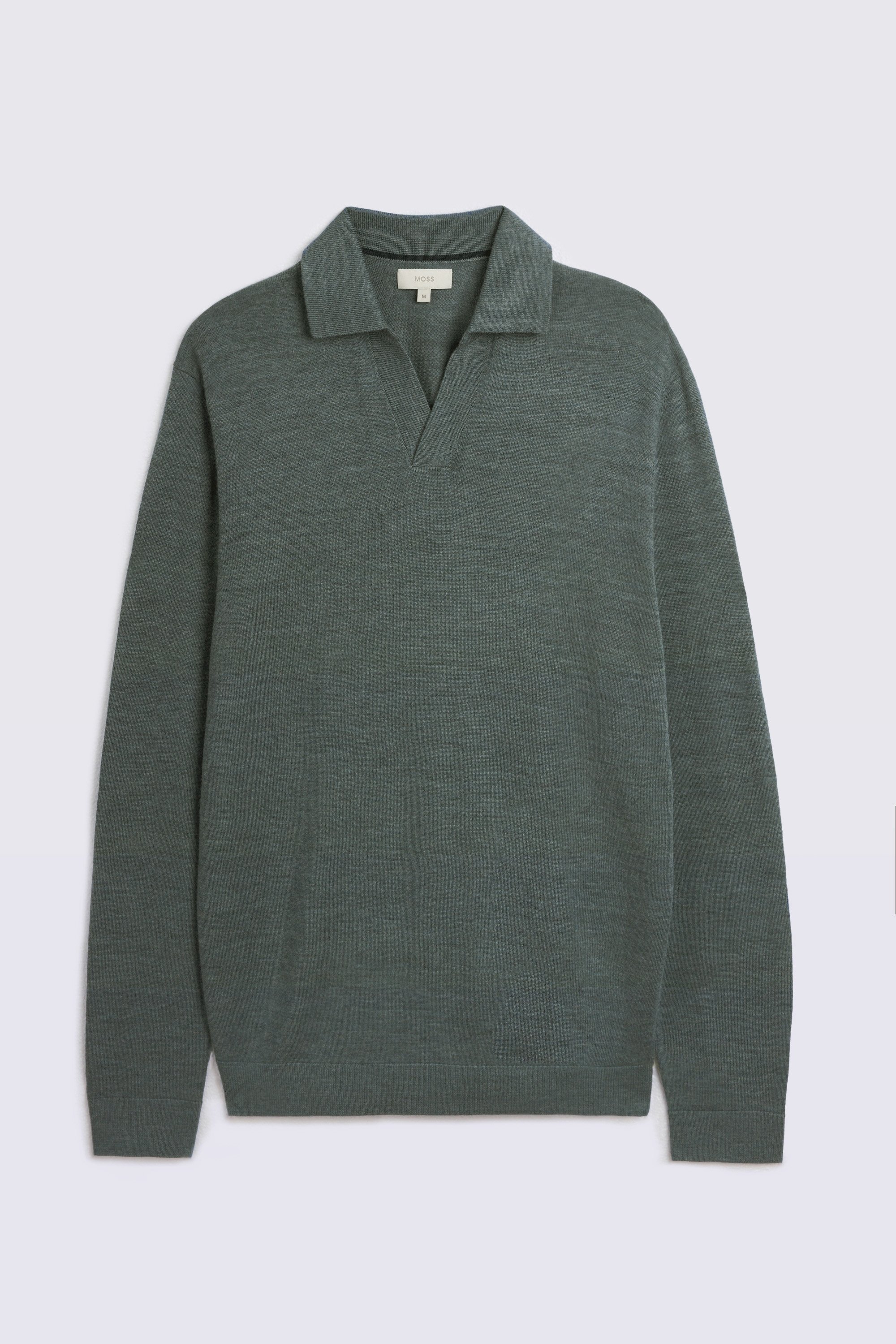 Mid Teal Merino-Blend Skipper Polo