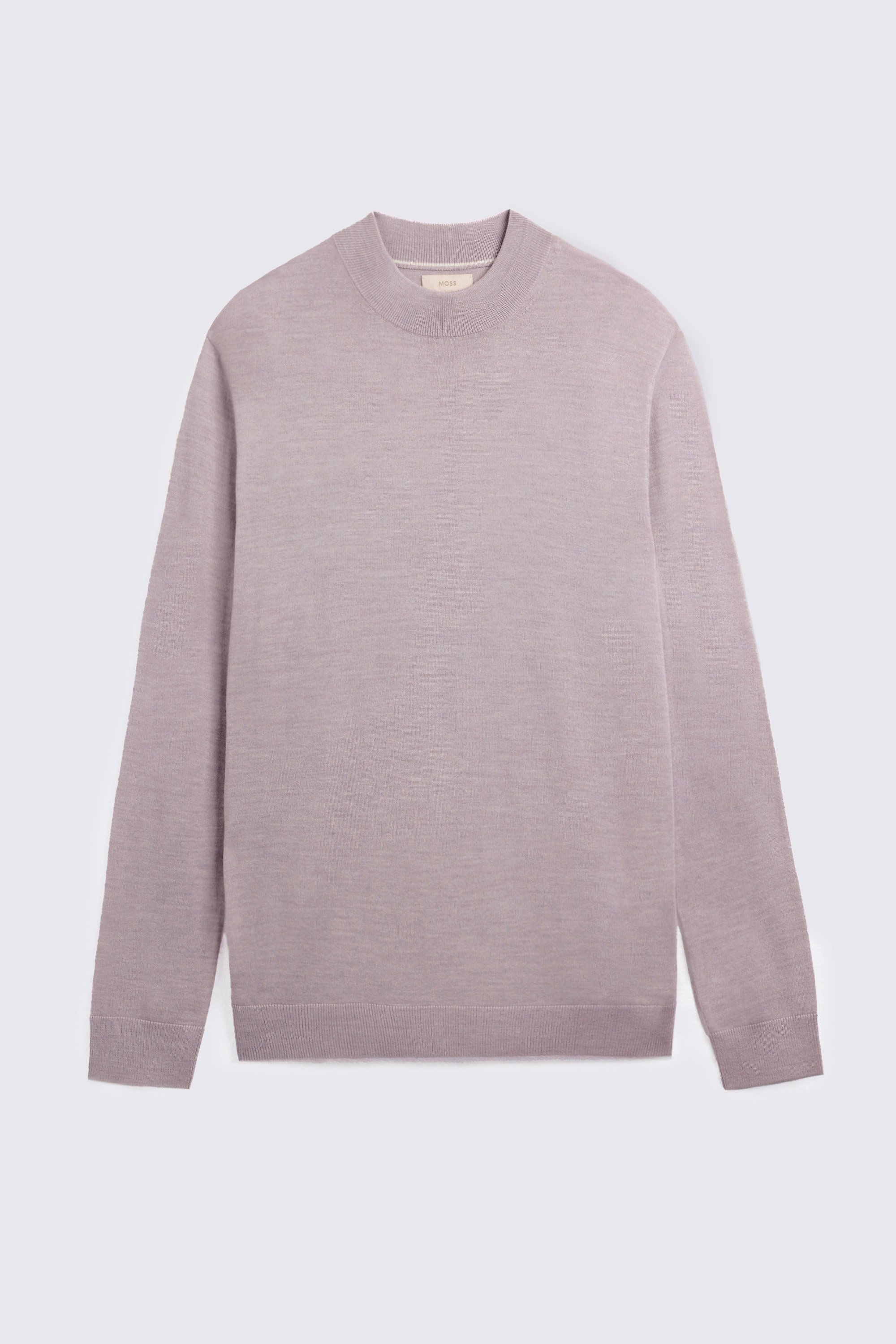 Lilac Merino-Blend Mock Neck Jumper