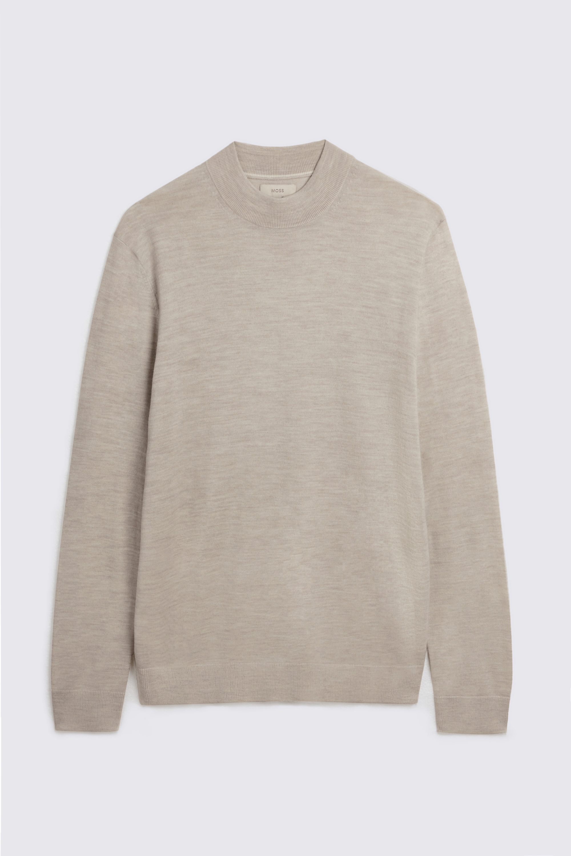 Oatmeal Merino Mock-Neck Jumper