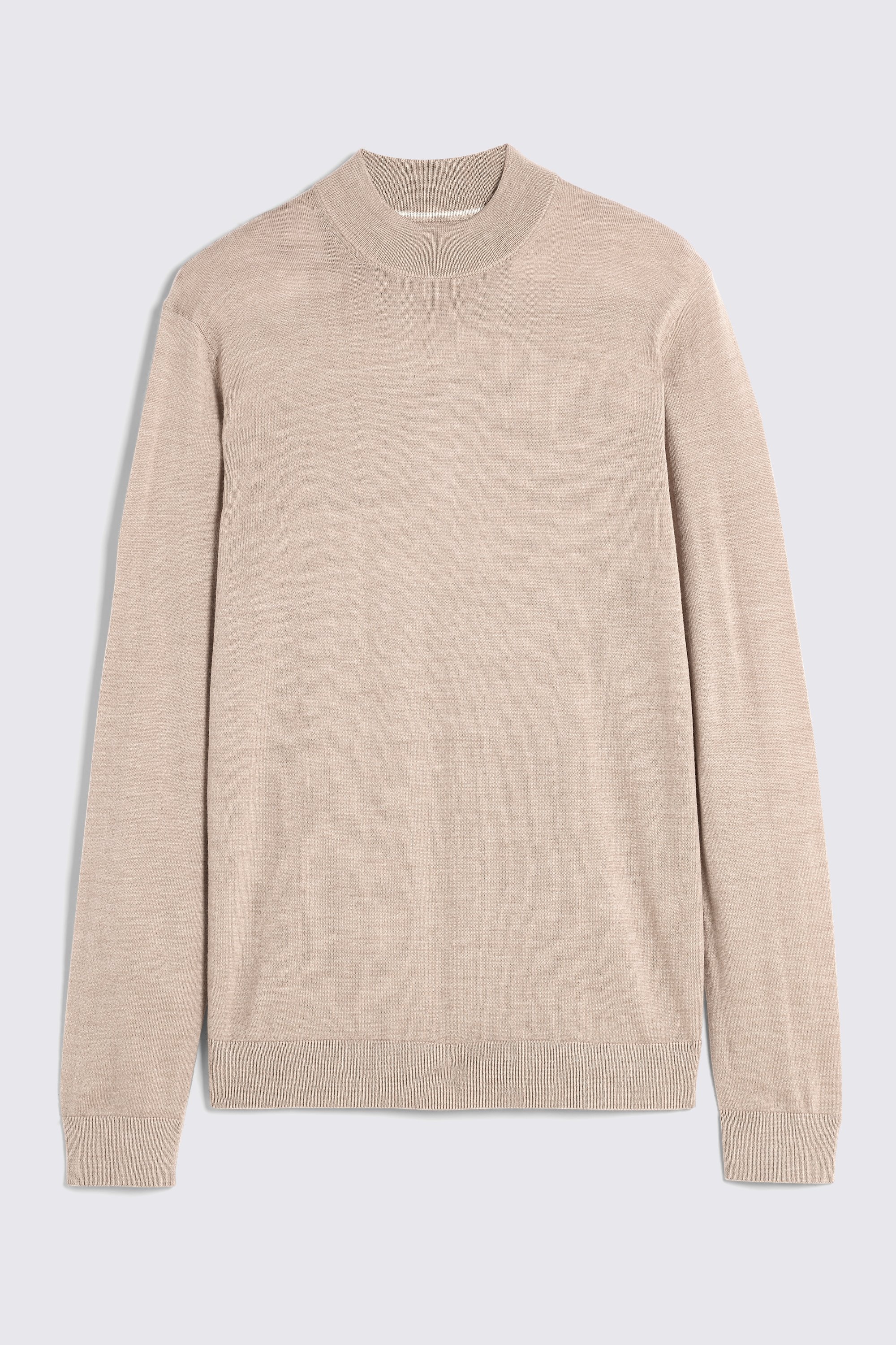 Camel Merino Mock Neck Jumper