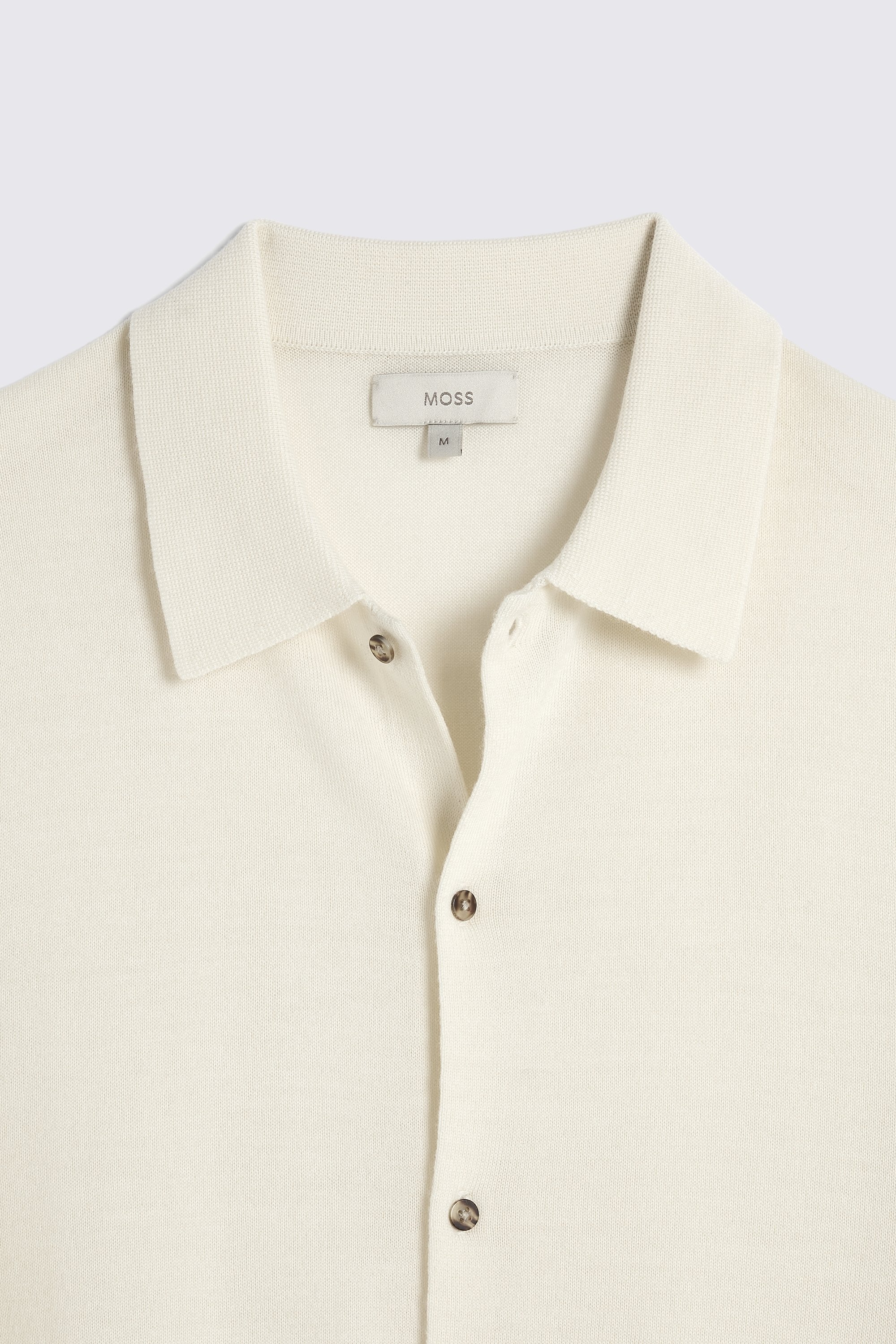 Winter White Merino-Blend Button Through Shirt