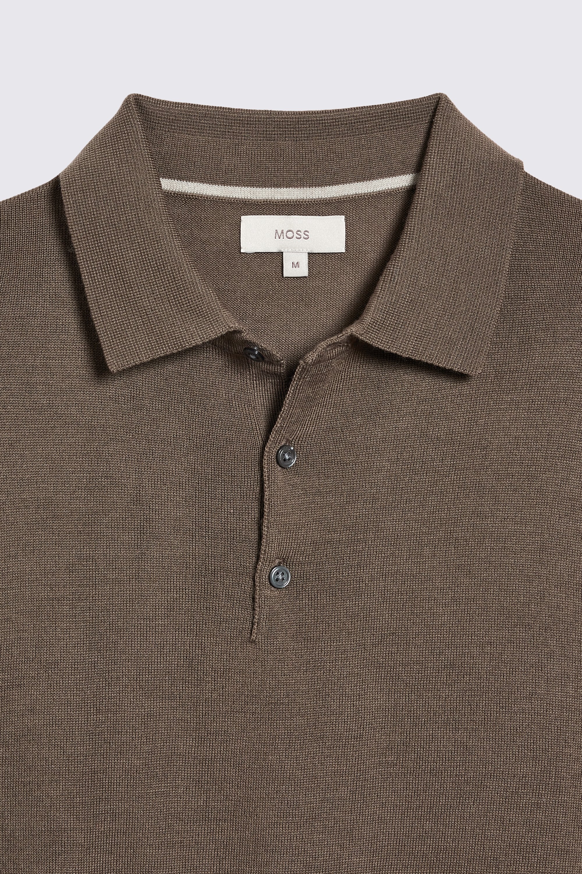 Olive Merino Knitted Polo Shirt