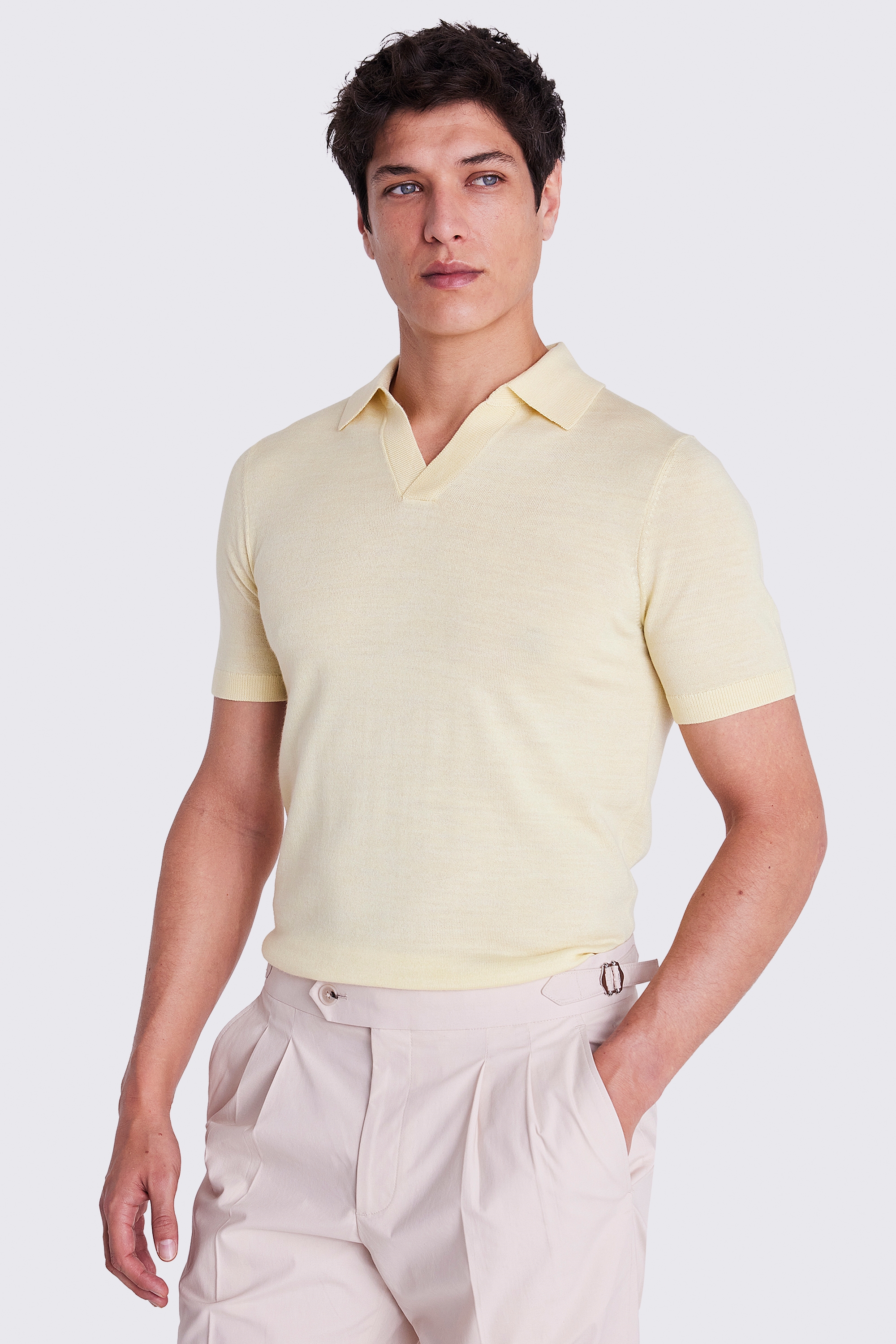 Yellow Merino Skipper Polo