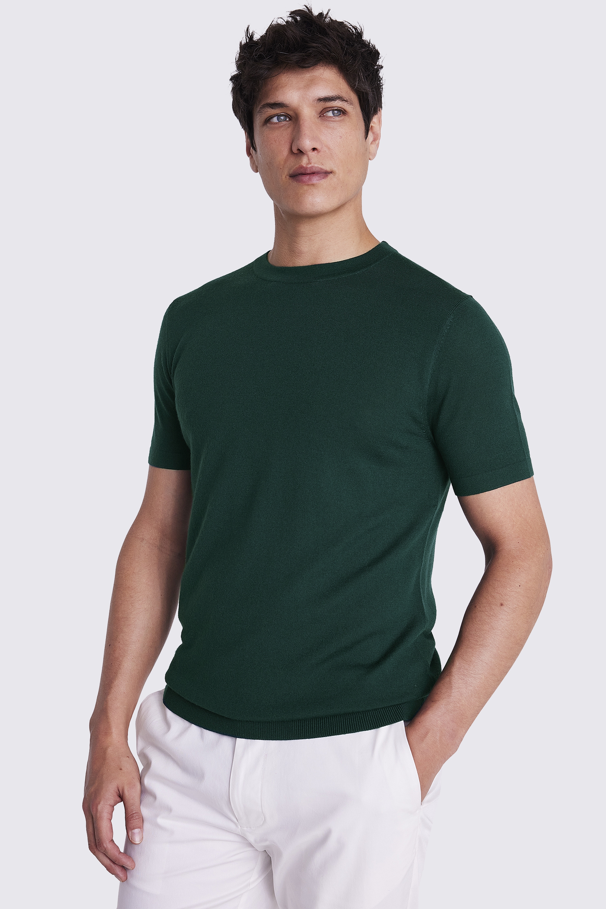Emerald Green Merino Crew-Neck T-Shirt
