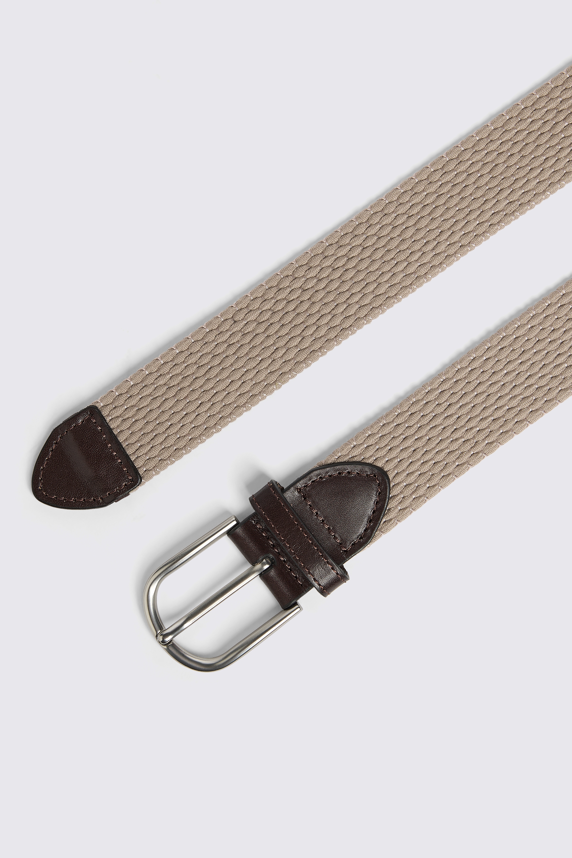 Taupe Woven Stretch Belt