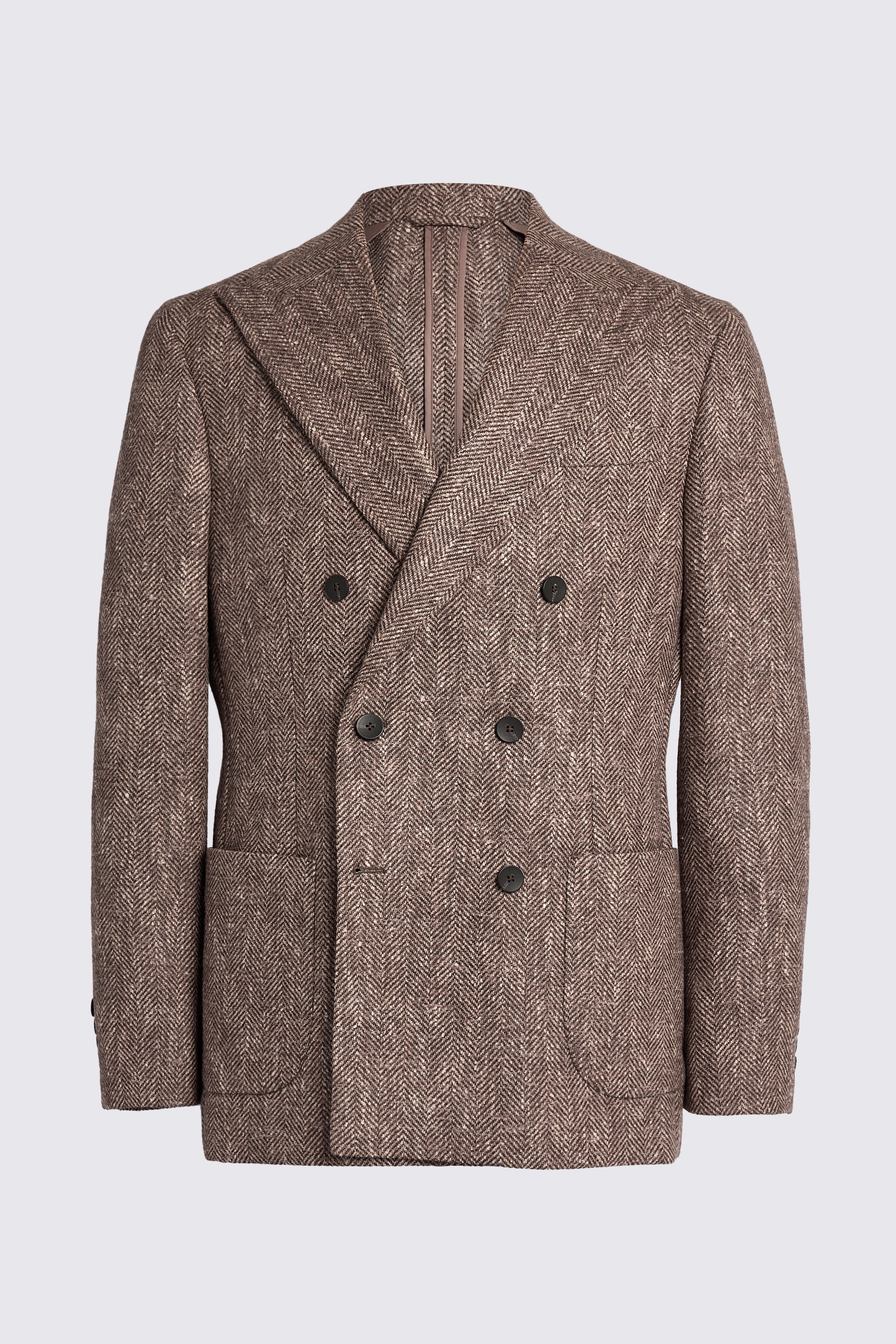 Jacket with two-tone herringbone pattern