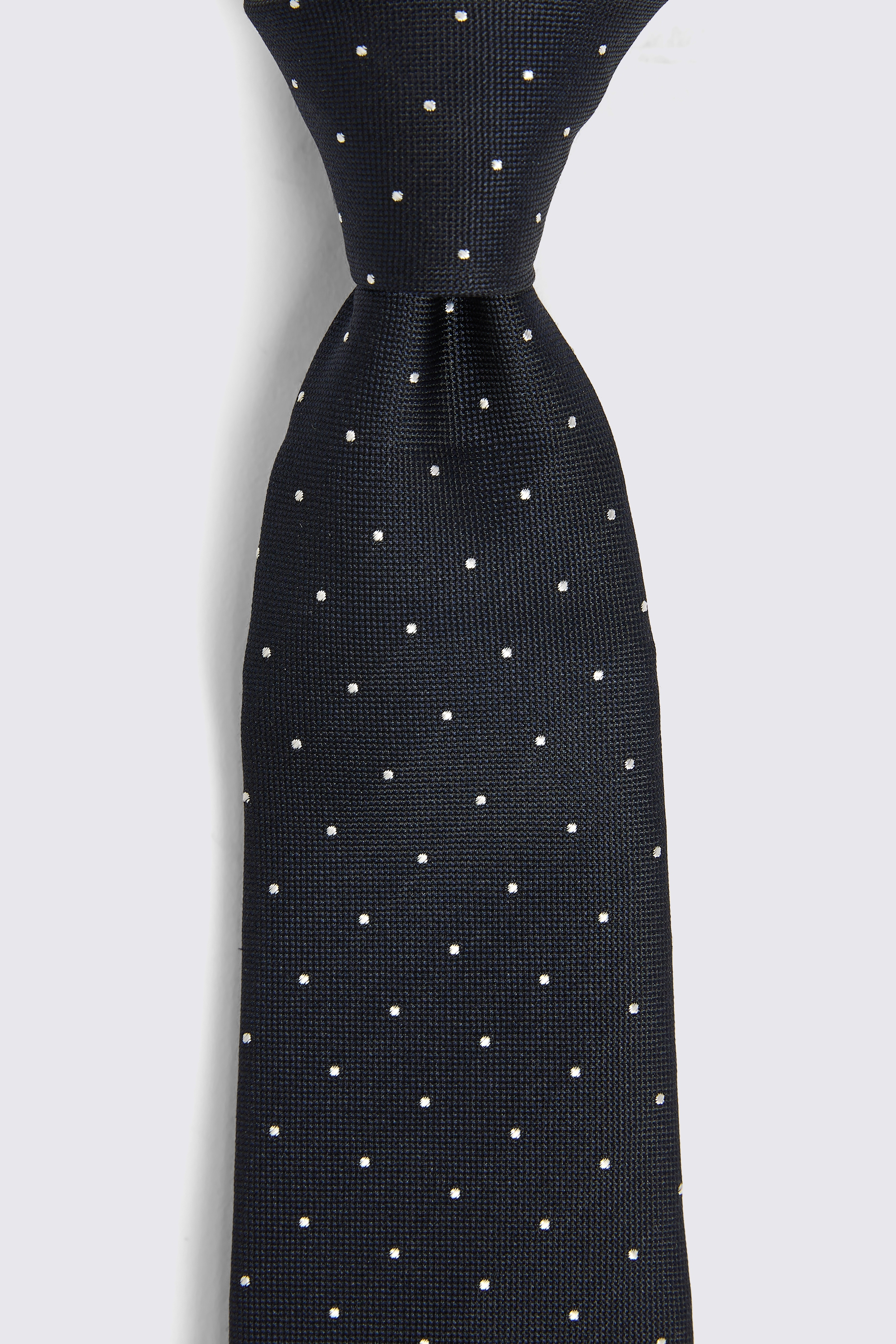 Navy Silk Pindot Tie