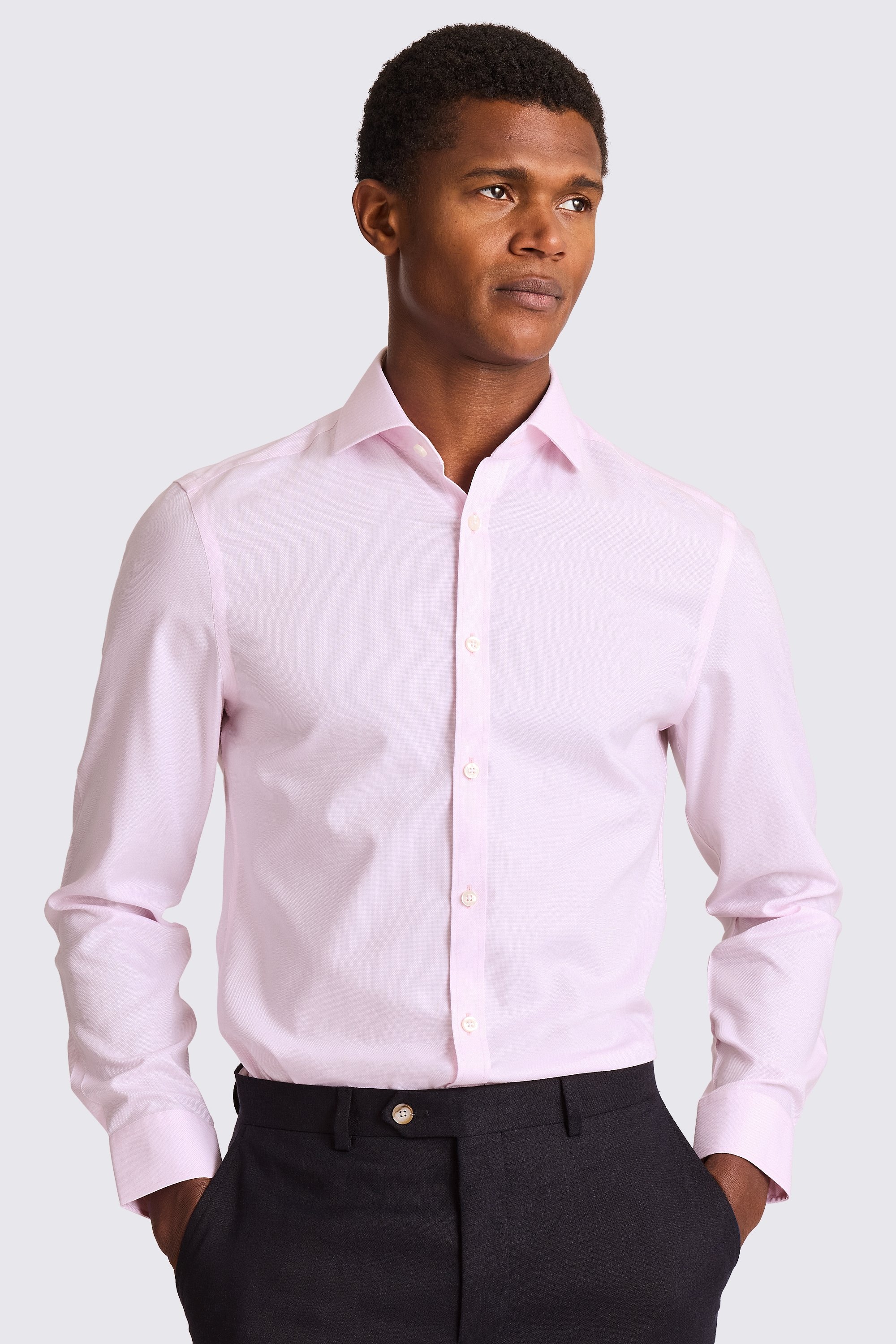 Slim Fit Pink Royal Oxford Non Iron Shirt