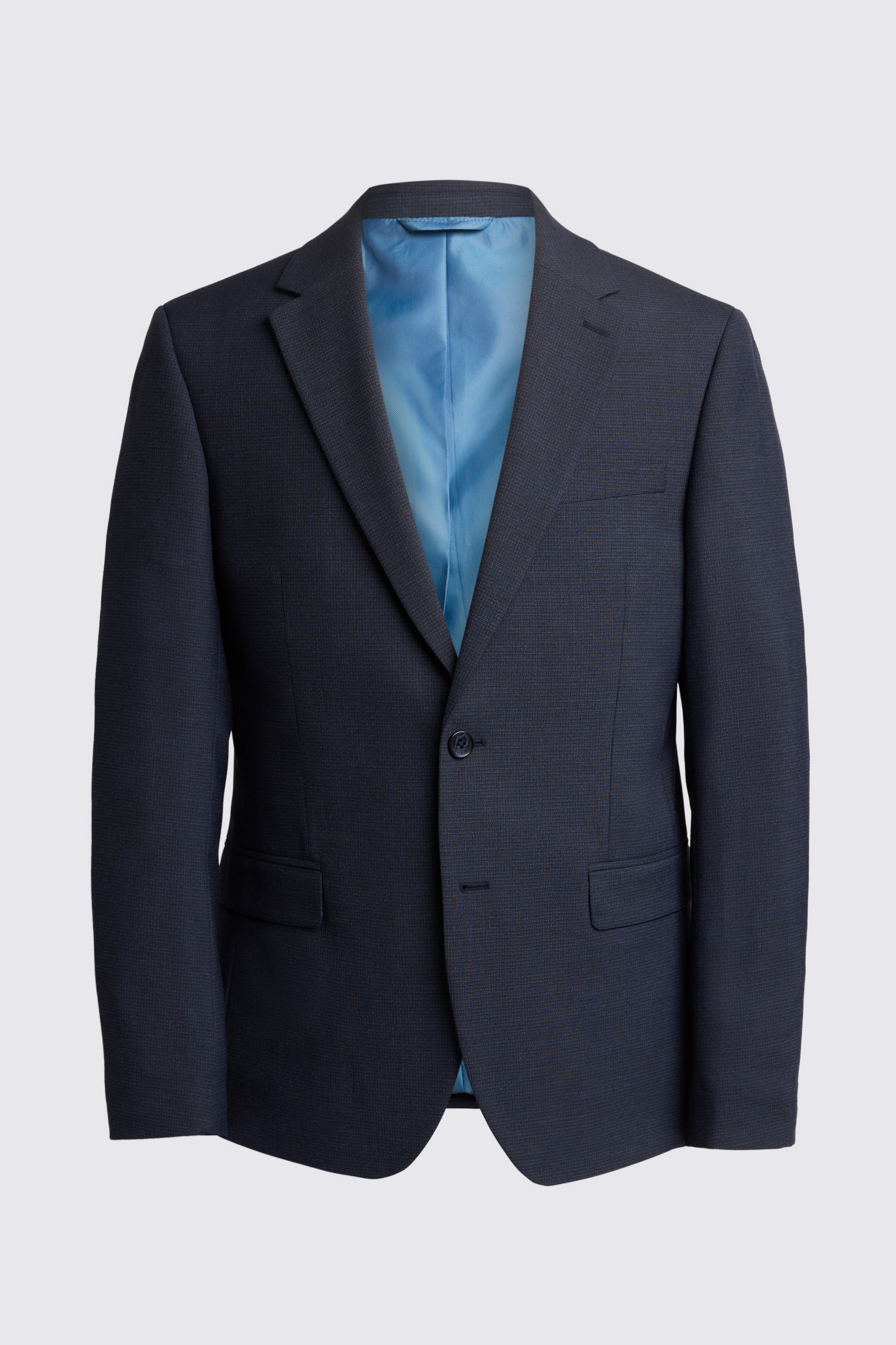 French Connection Slim Fit Blue Mini Check Jacket