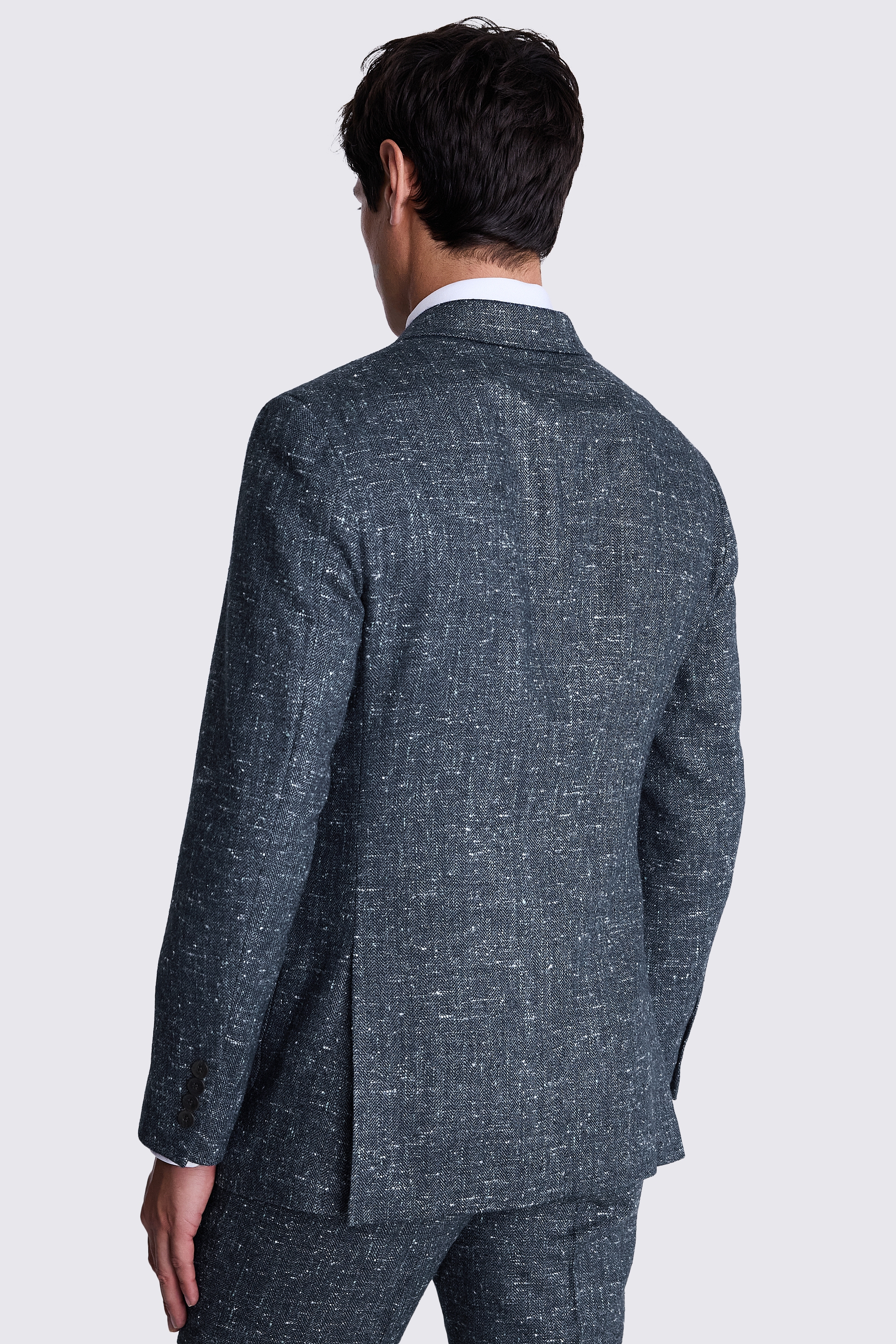 Italian Tailored Fit Teal Herringbone Jacket