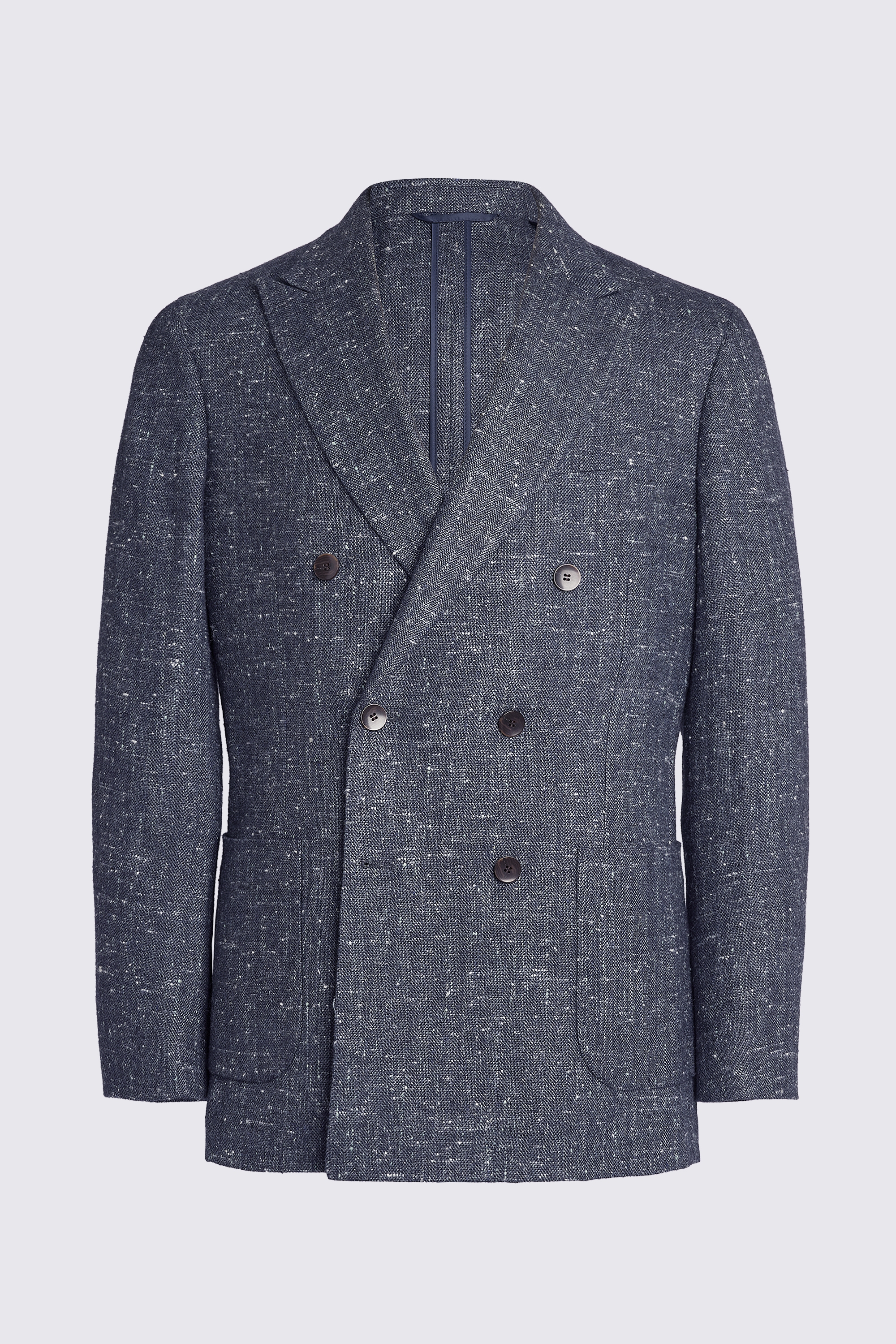 Italian Tailored Fit Teal Herringbone Jacket