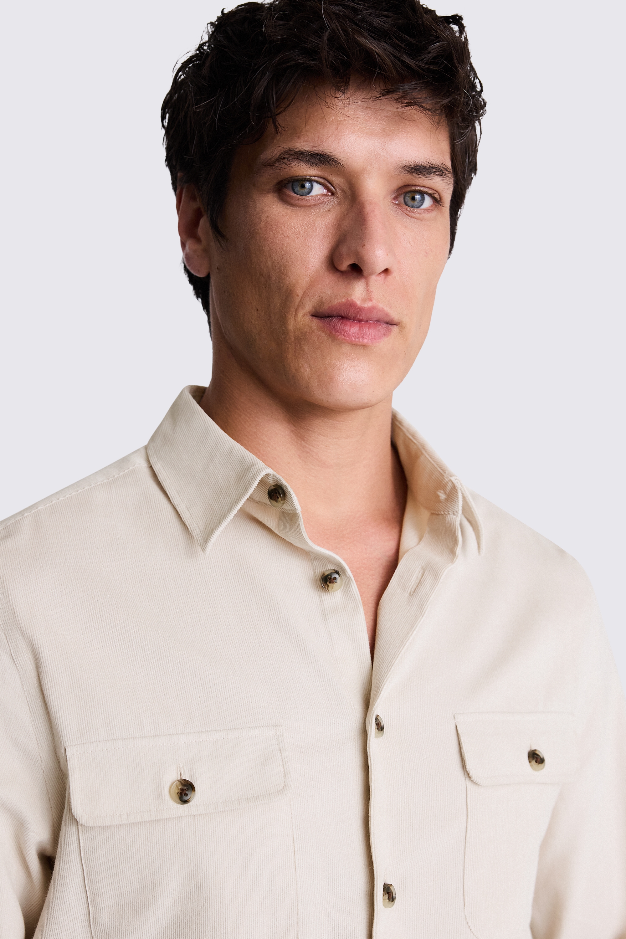 Off White Lightweight Corduroy Overshirt