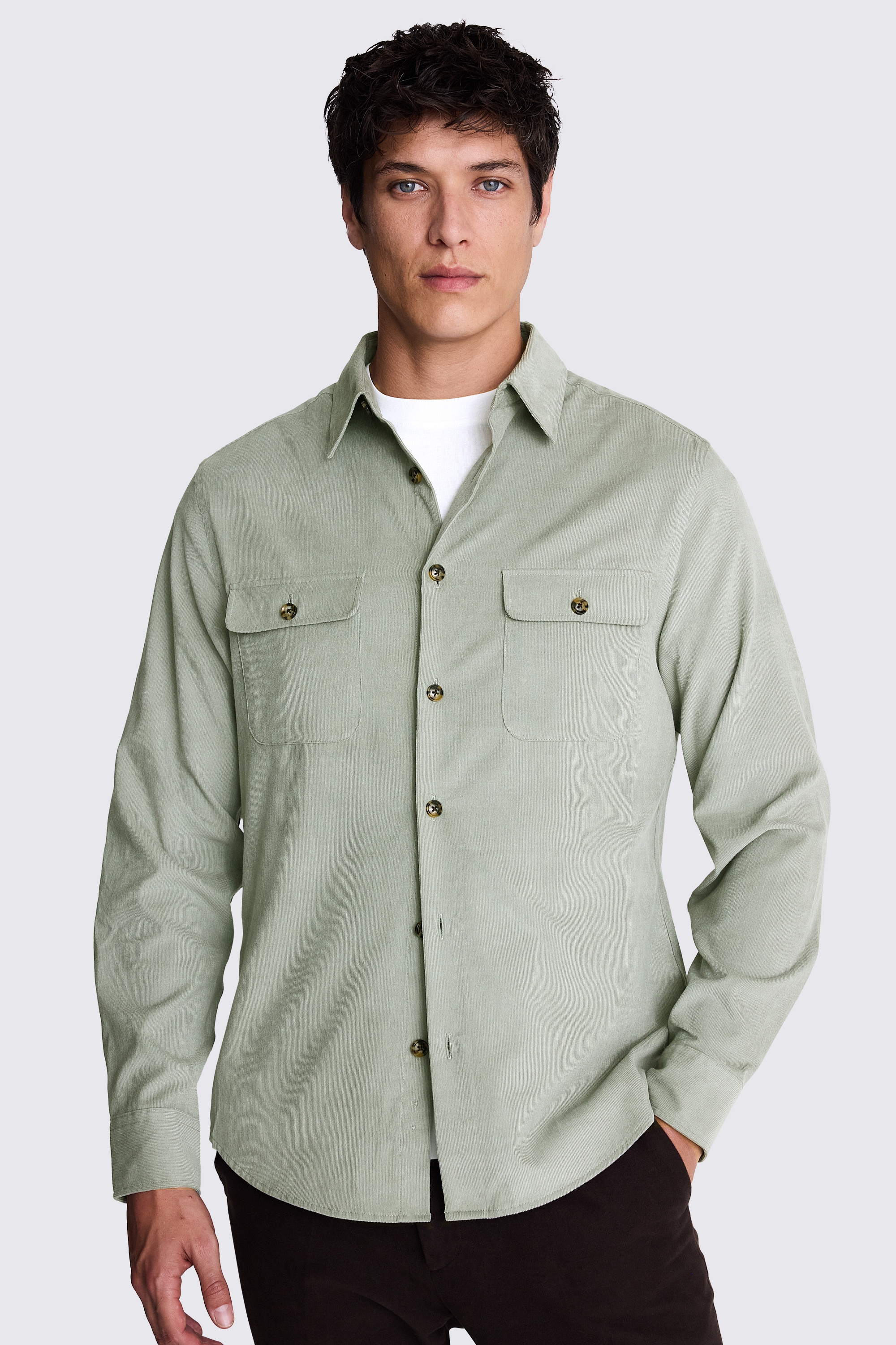 Sage Lightweight Corduroy Overshirt