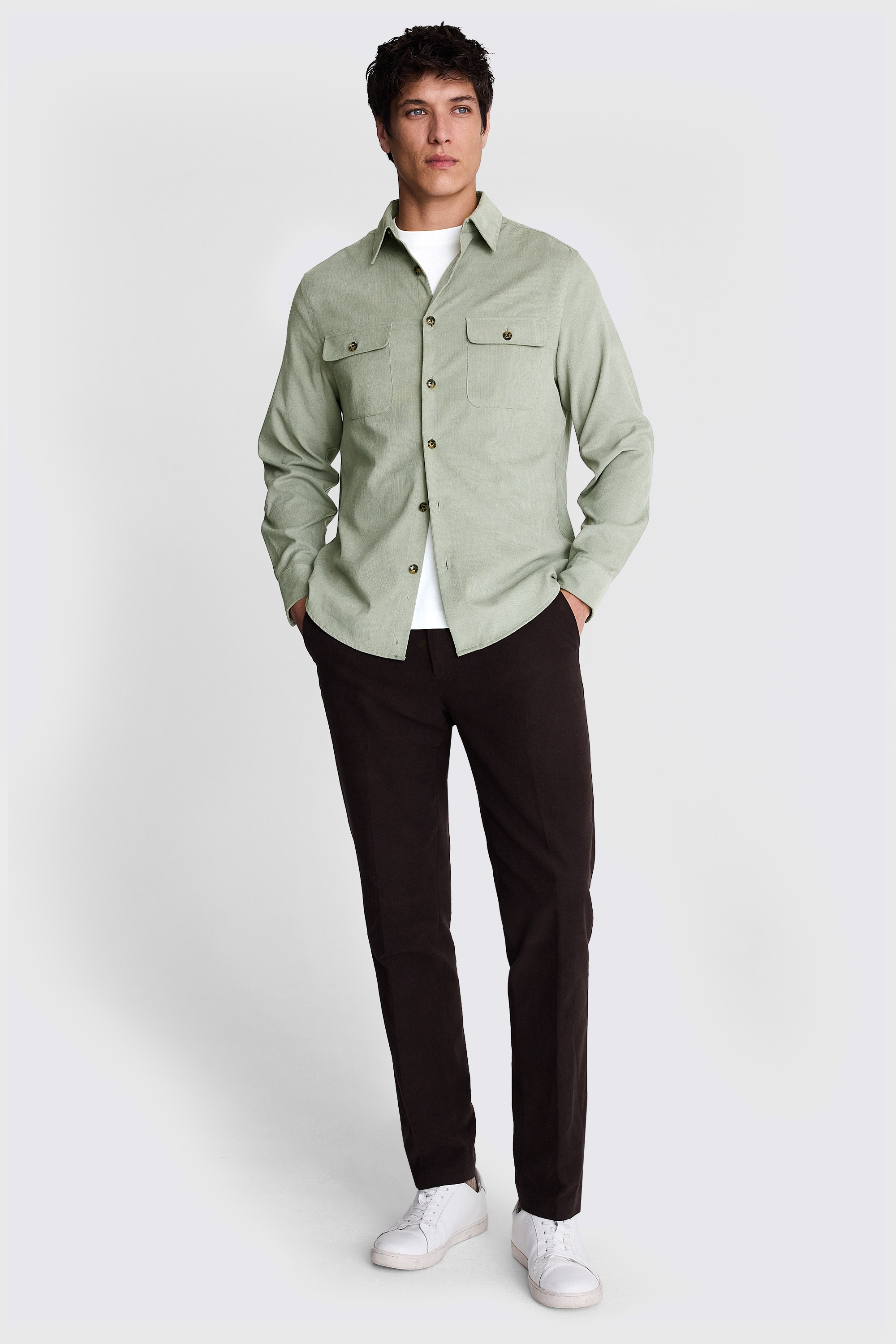 Sage Lightweight Corduroy Overshirt