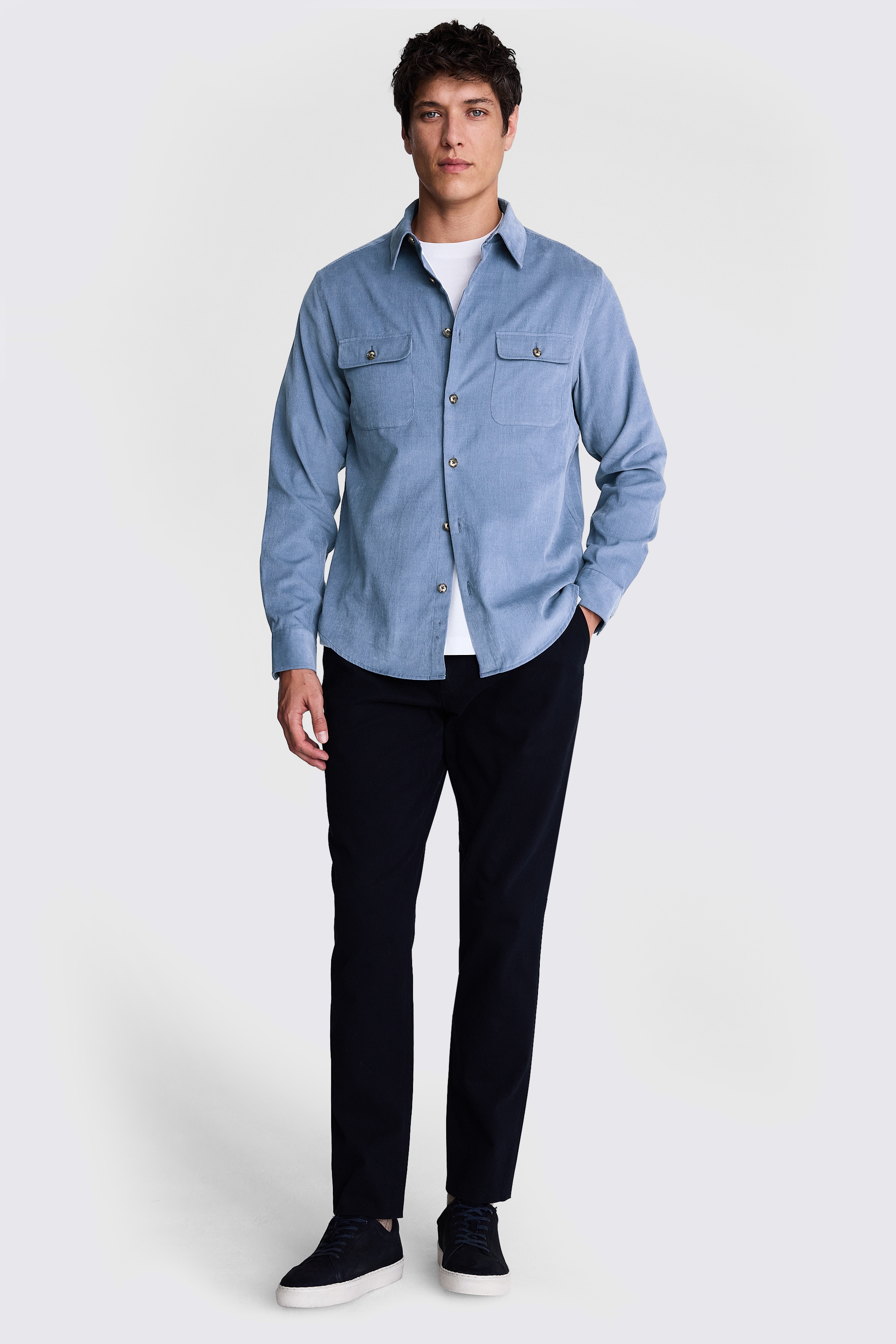 Blue Lightweight Corduroy Overshirt