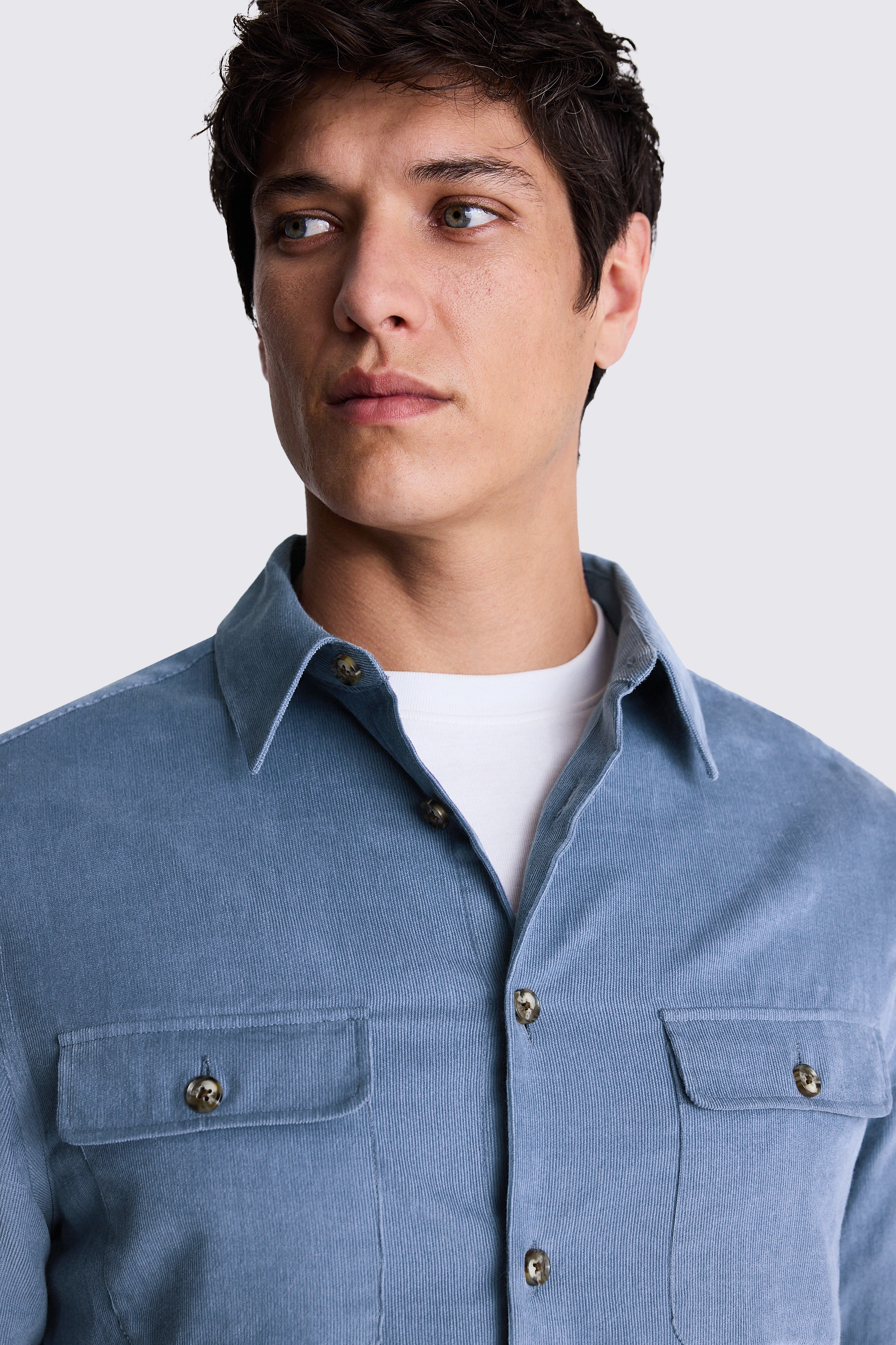Blue Lightweight Corduroy Overshirt