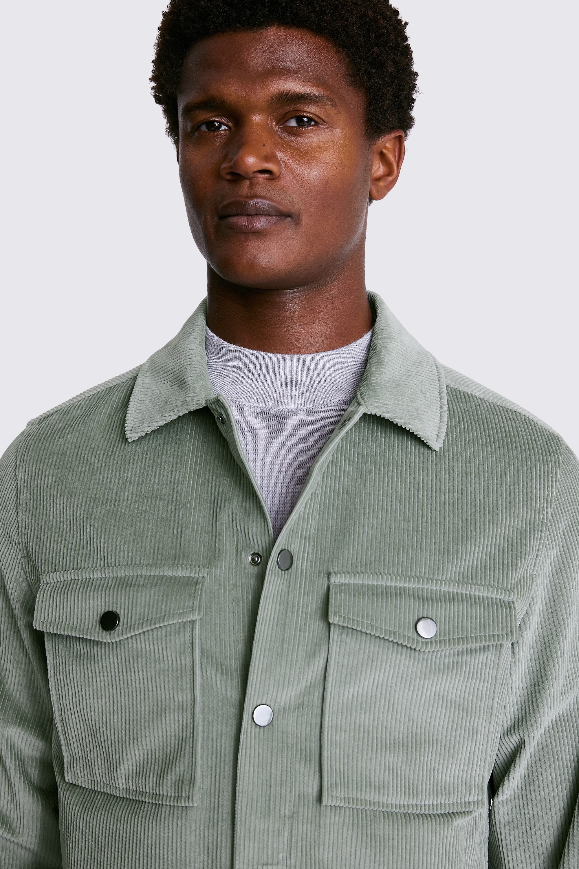 Sage Cord Trucker Jacket