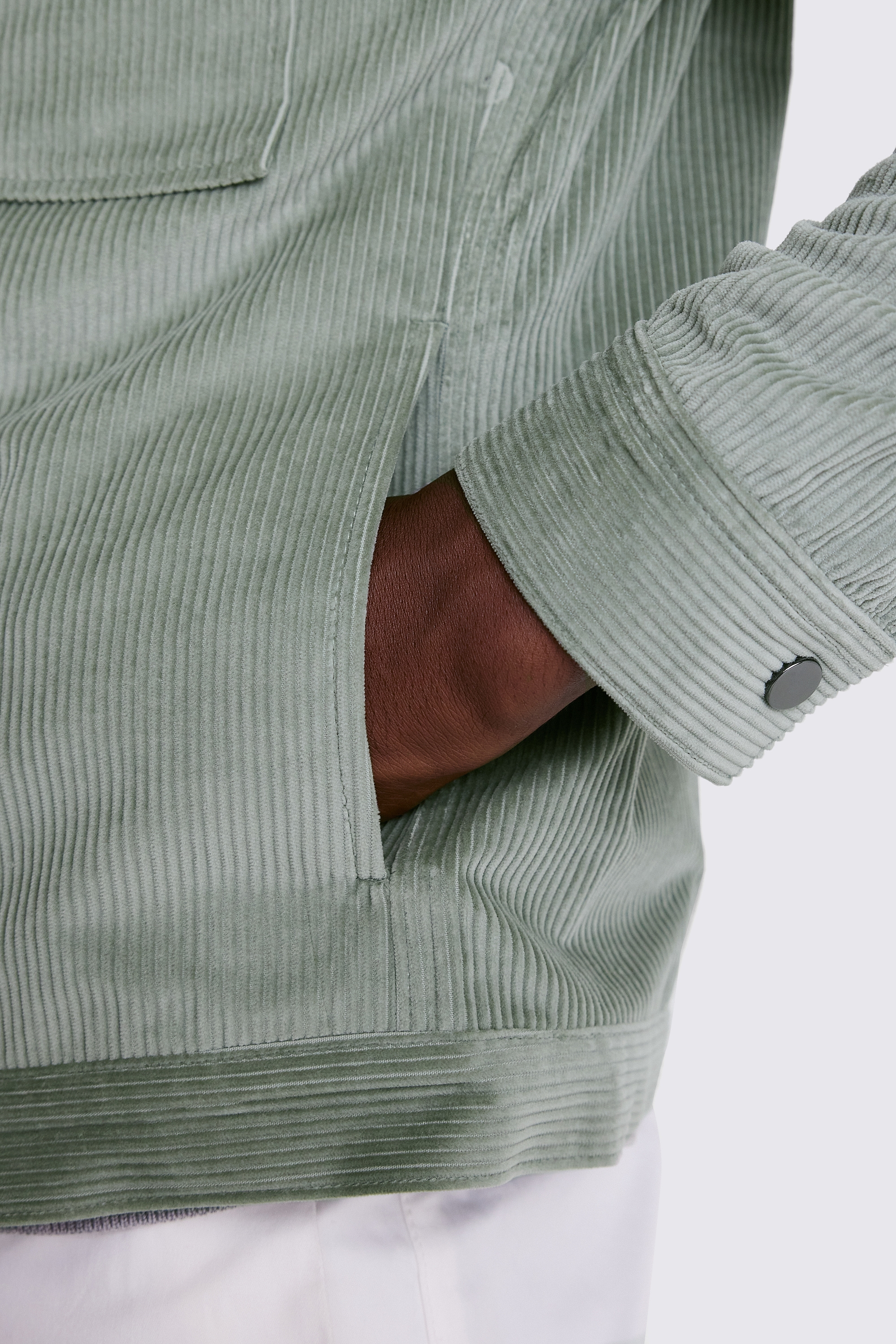 Sage Cord Trucker Jacket