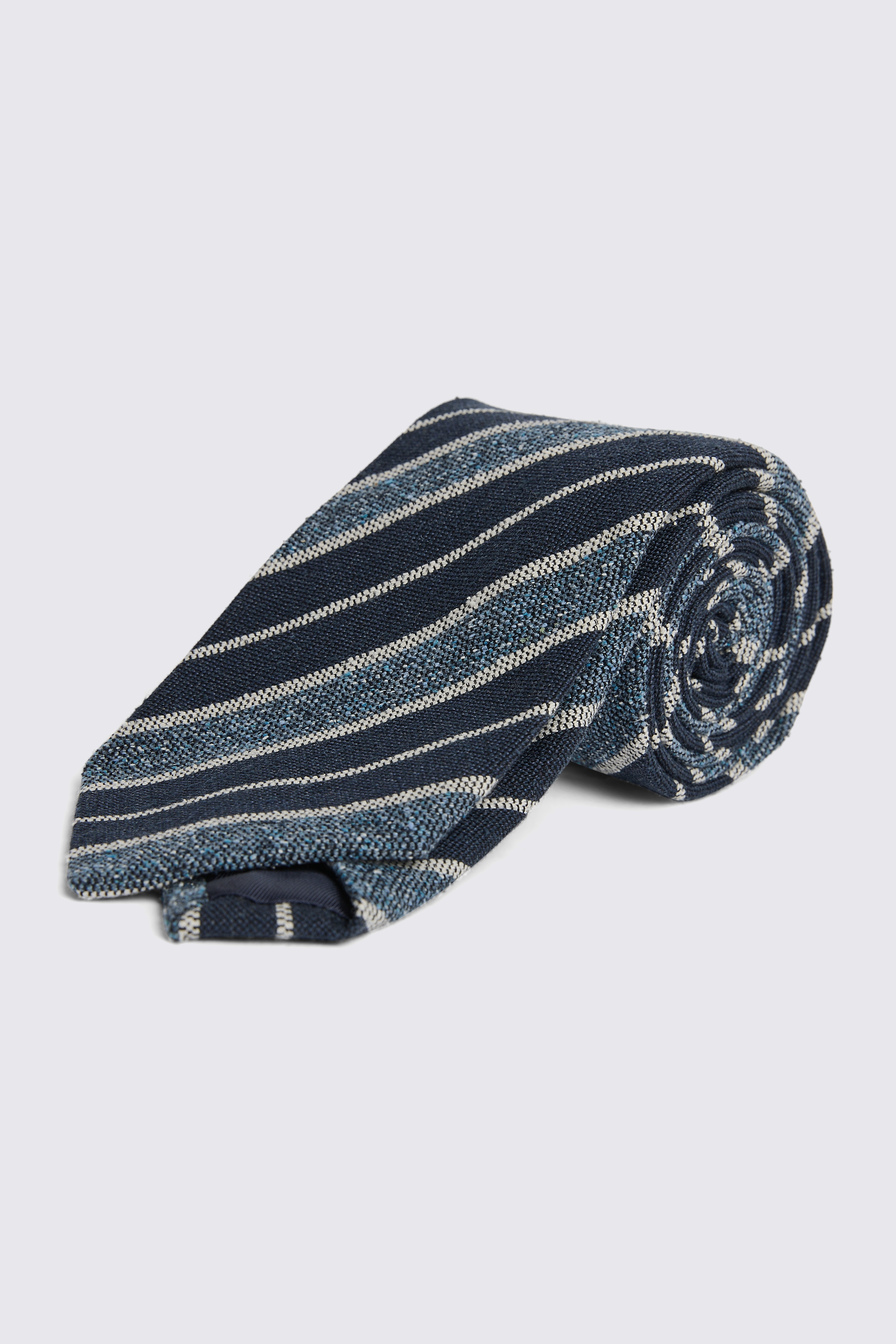 Italian Blue and Navy Stripe Tie