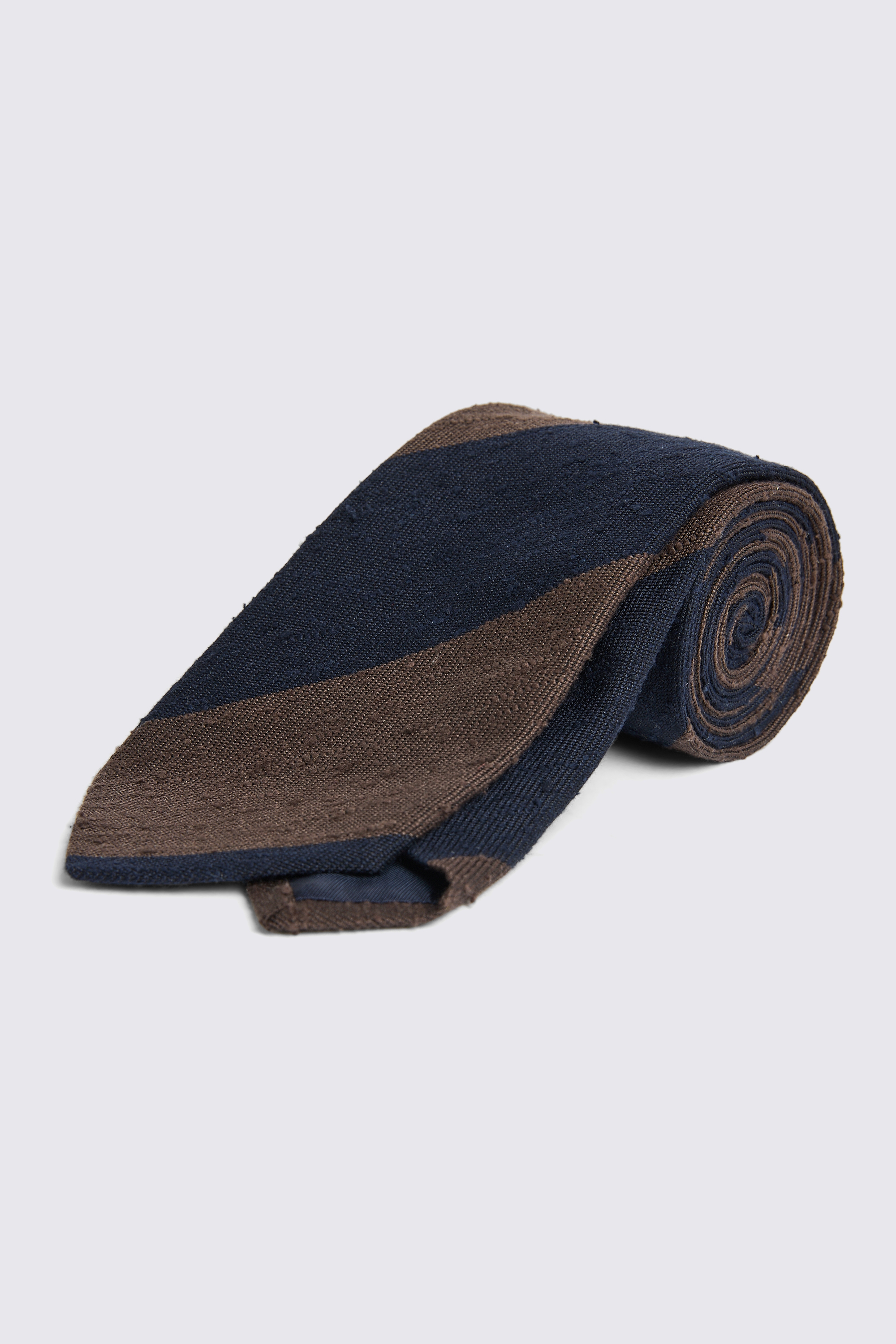 Italian Navy and Brown Stripe Tie