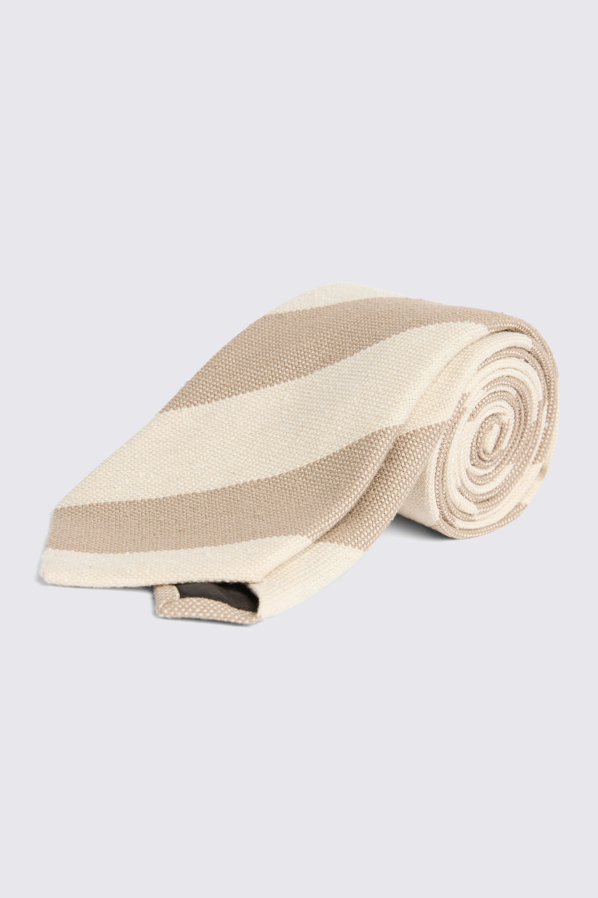 Italian Natural and Ecru Stripe Tie