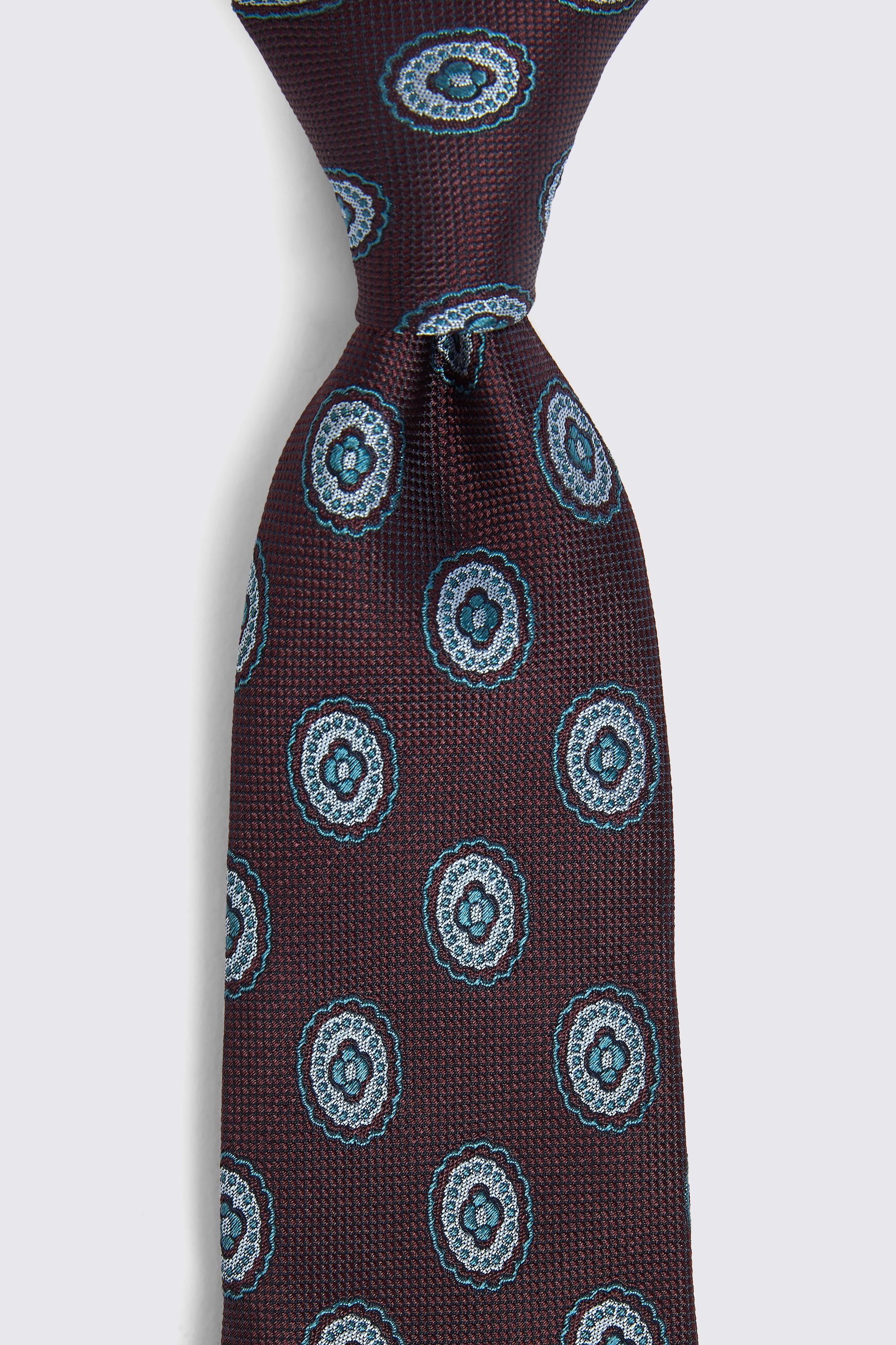 Italian Burgundy Medallion Tie