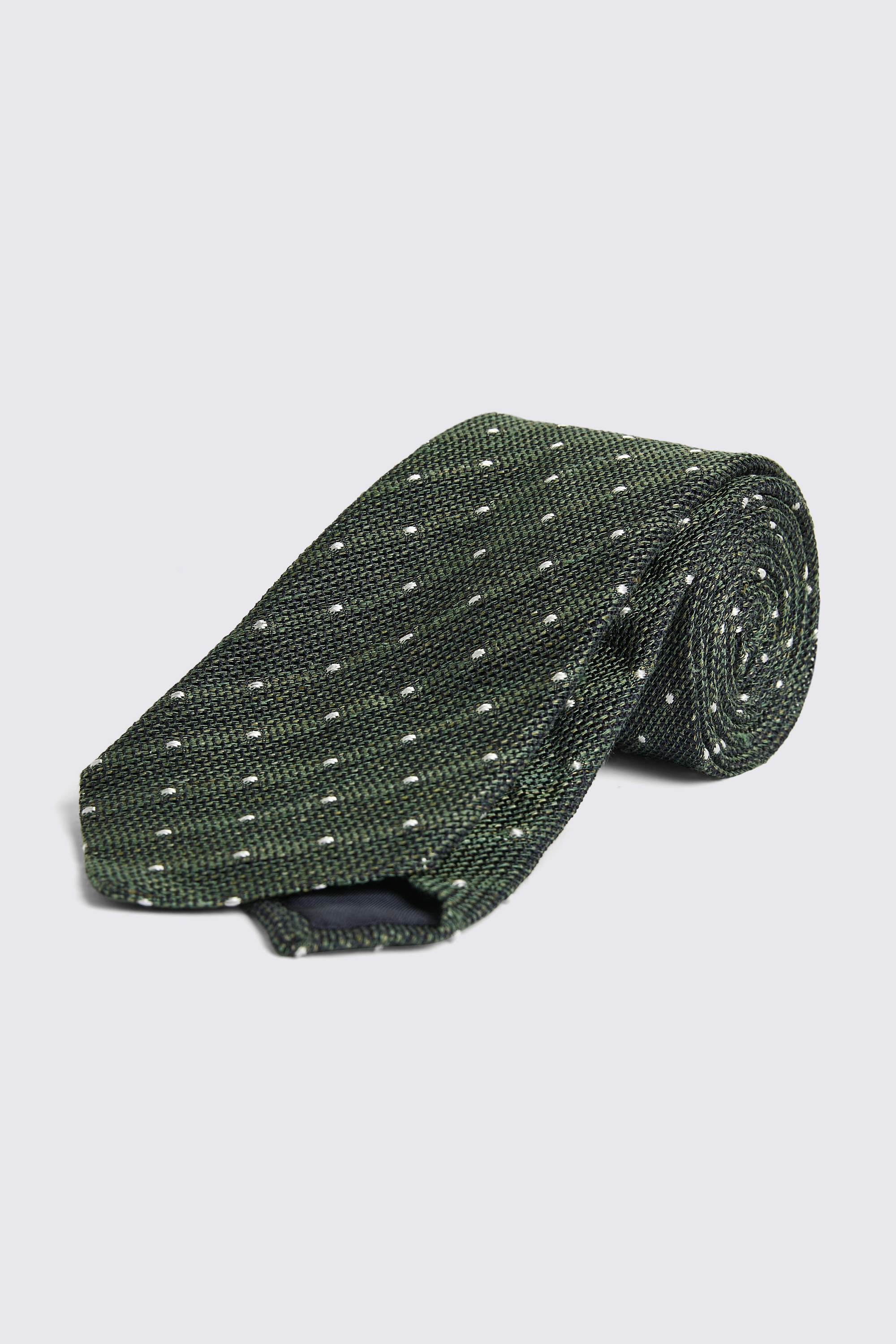 Italian Green Spot Open Weave Tie