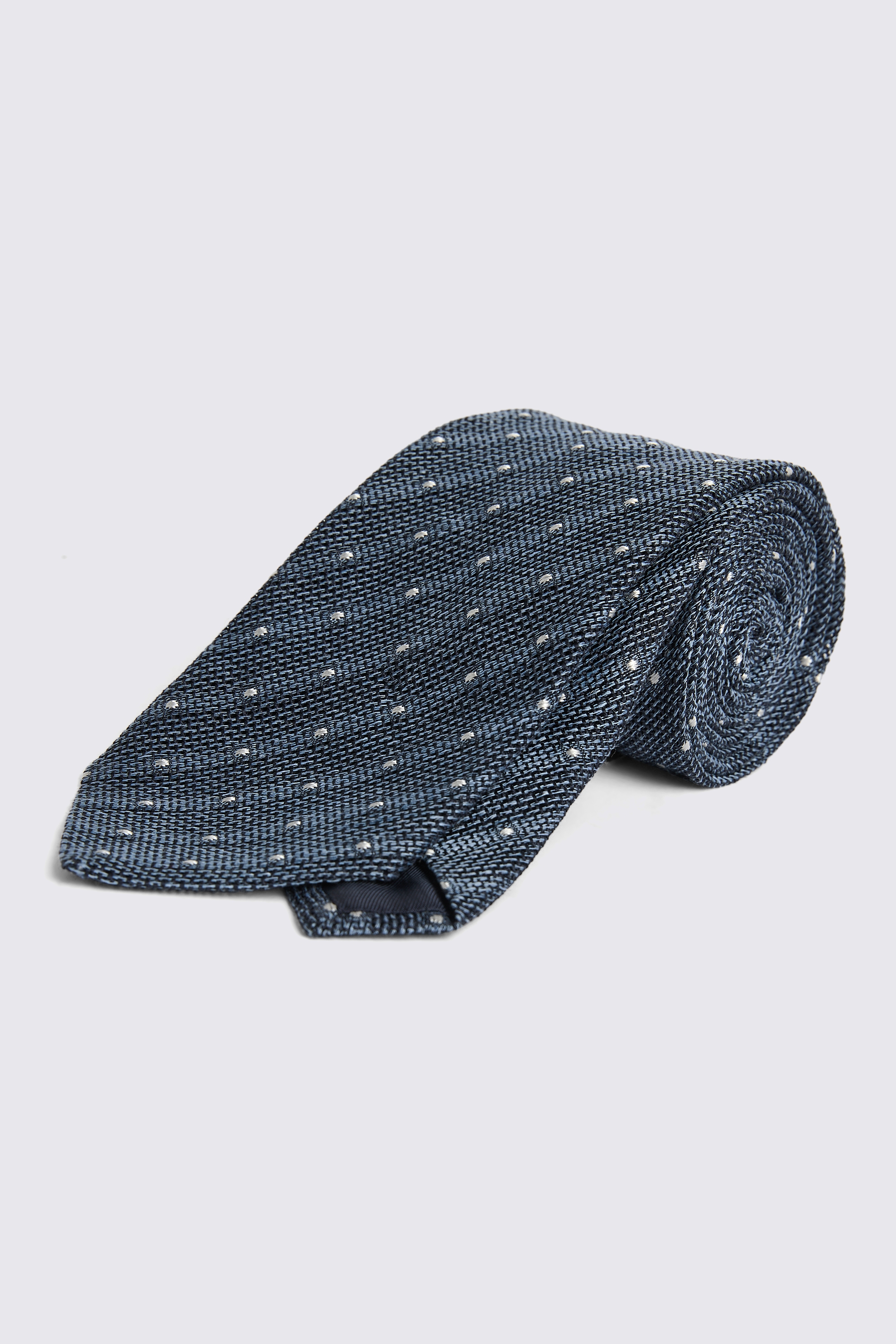 Italian Blue Spot Open Weave Tie