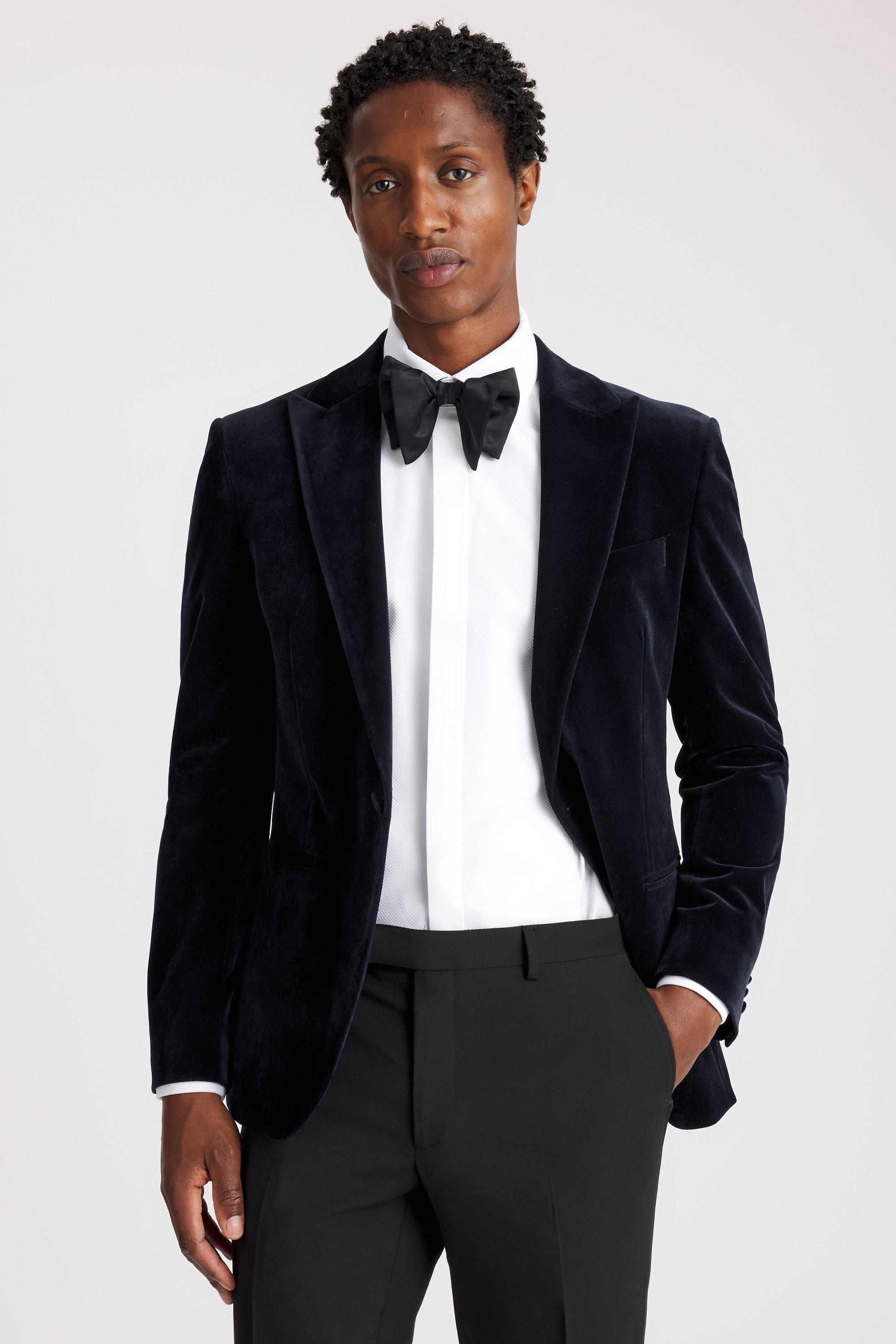 Slim Fit Ink Velvet Jacket