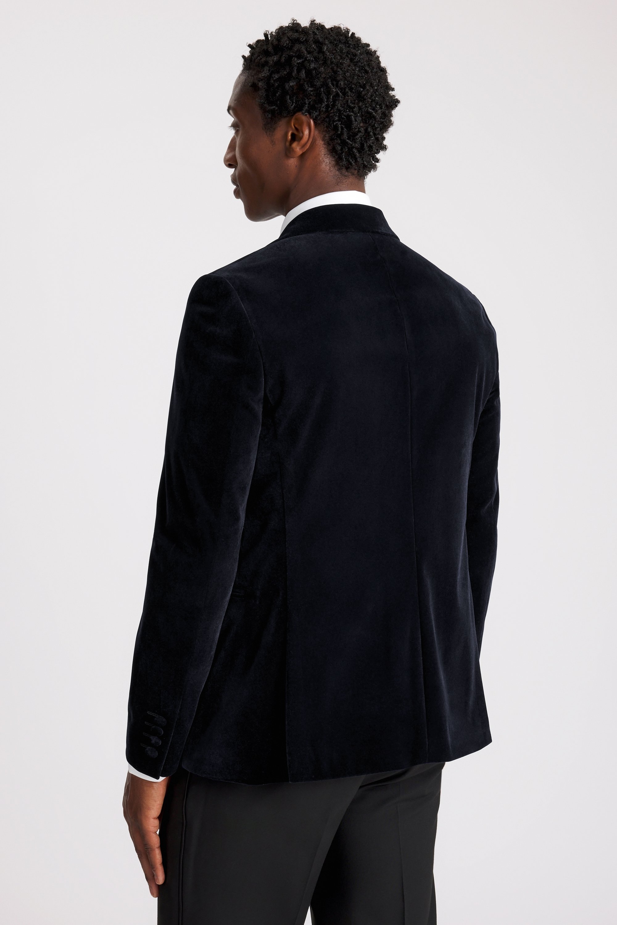 Slim Fit Ink Velvet Jacket