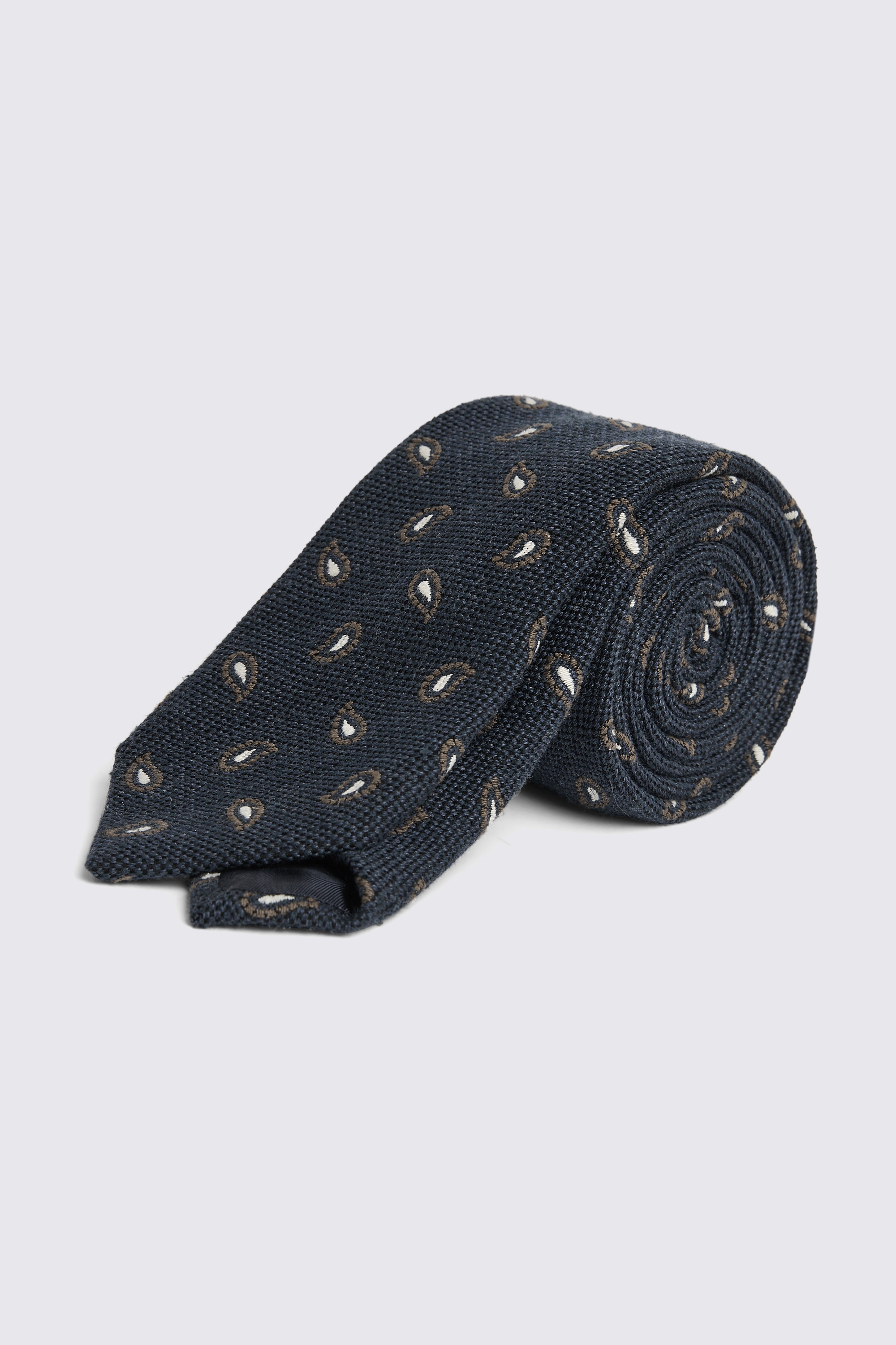Italian Navy with Neutral Paisley Tie