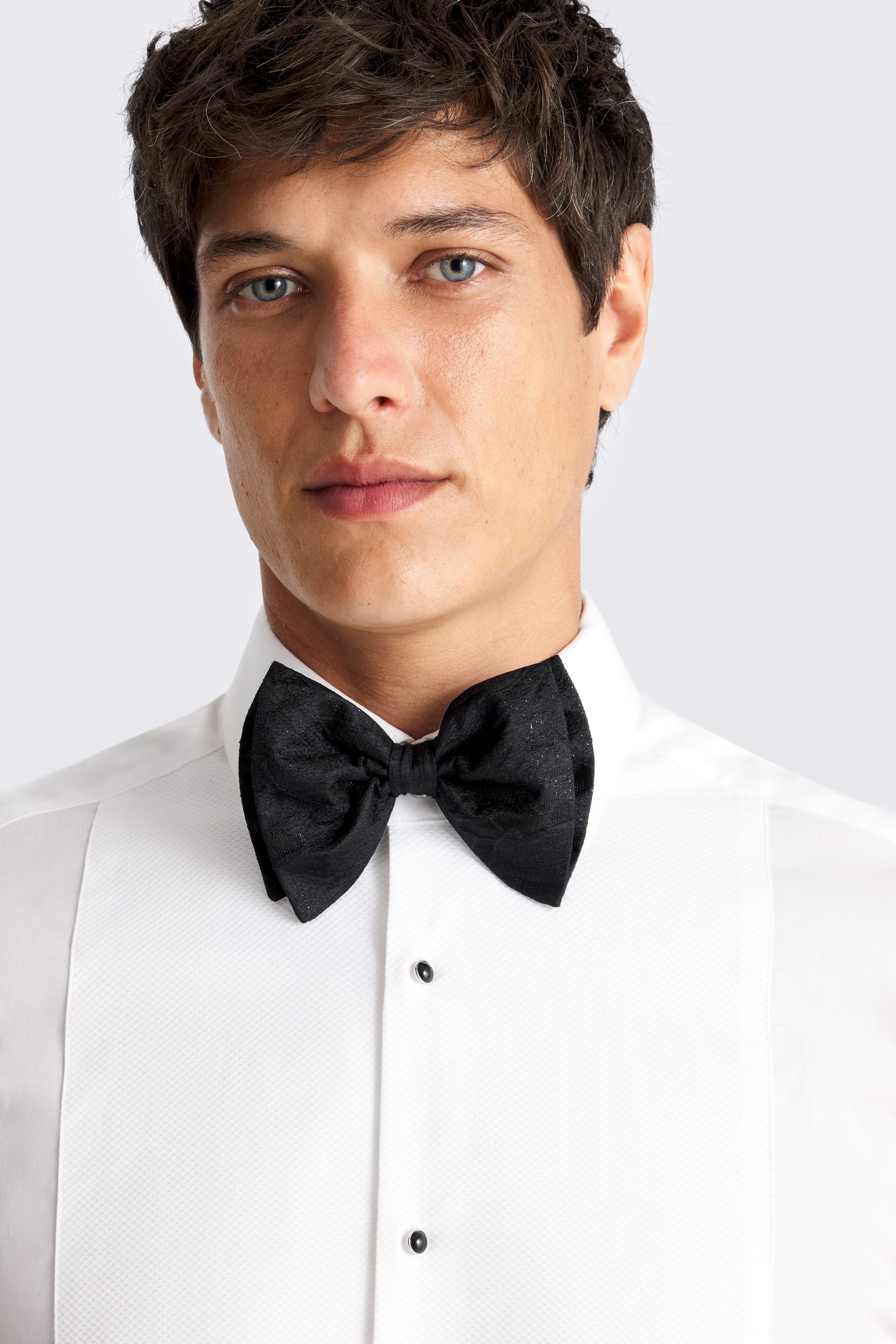 Black Floral Lurex Bow Tie