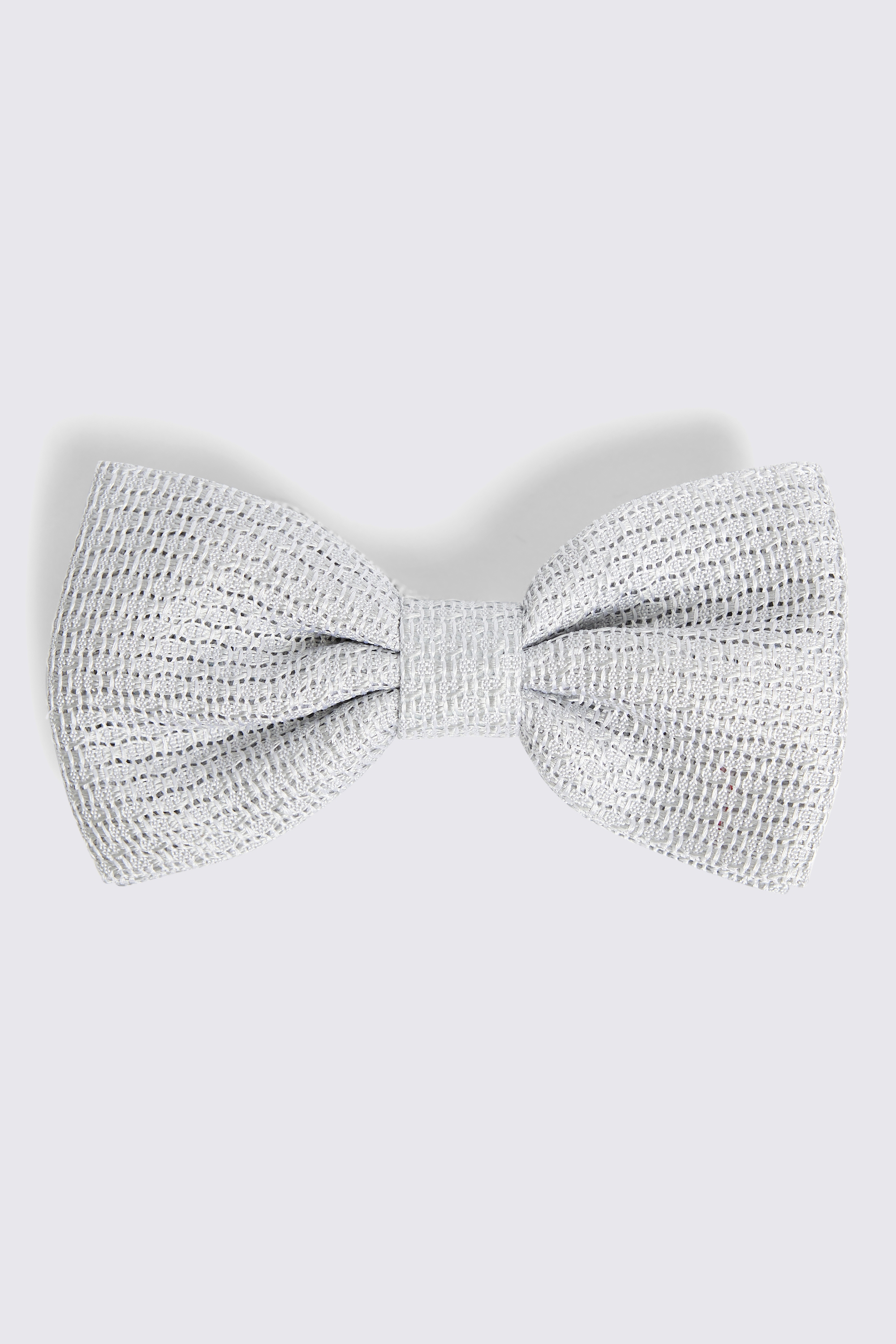 Silver Silk Grenadine Bow Tie