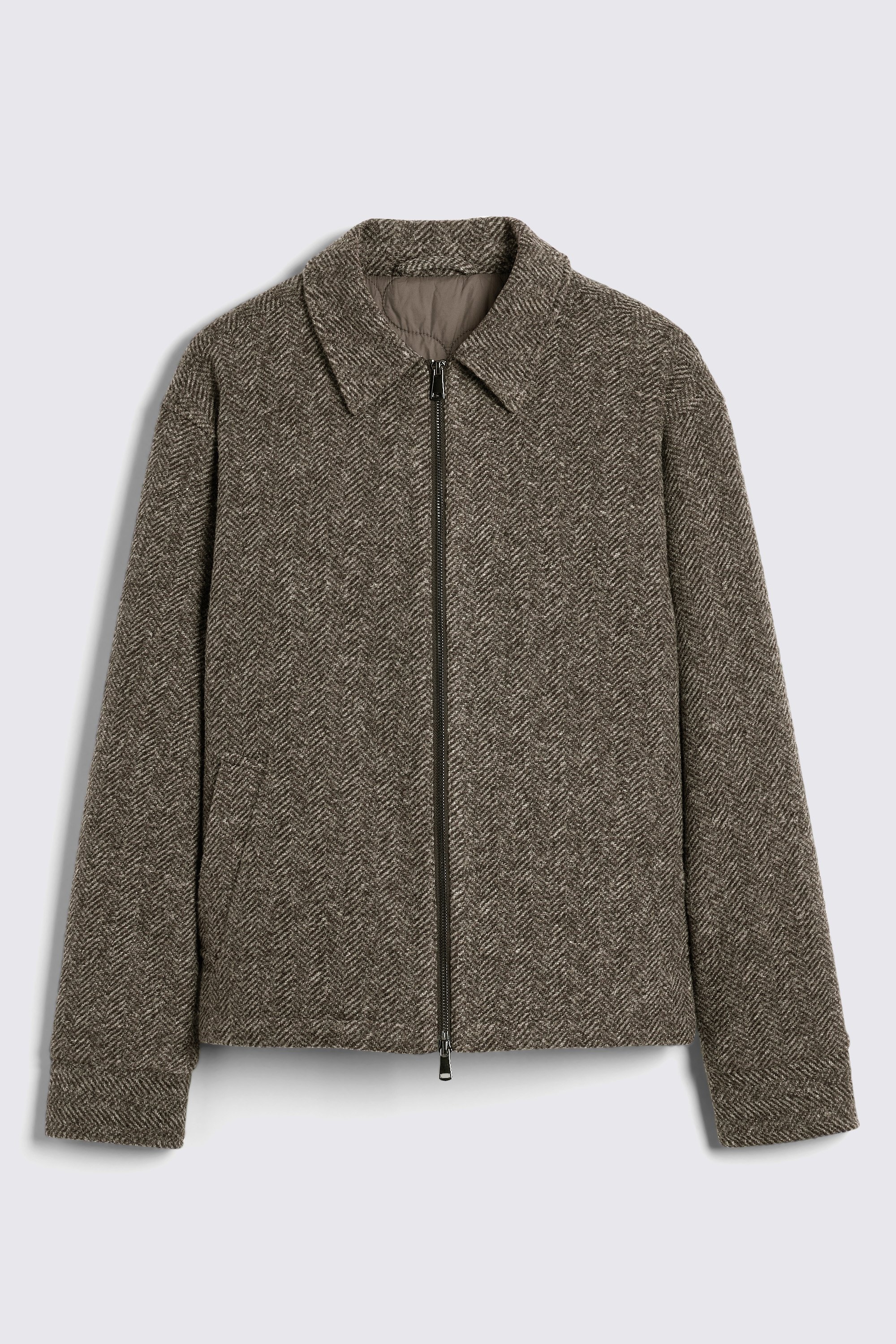 Brown Tweed Zip Jacket