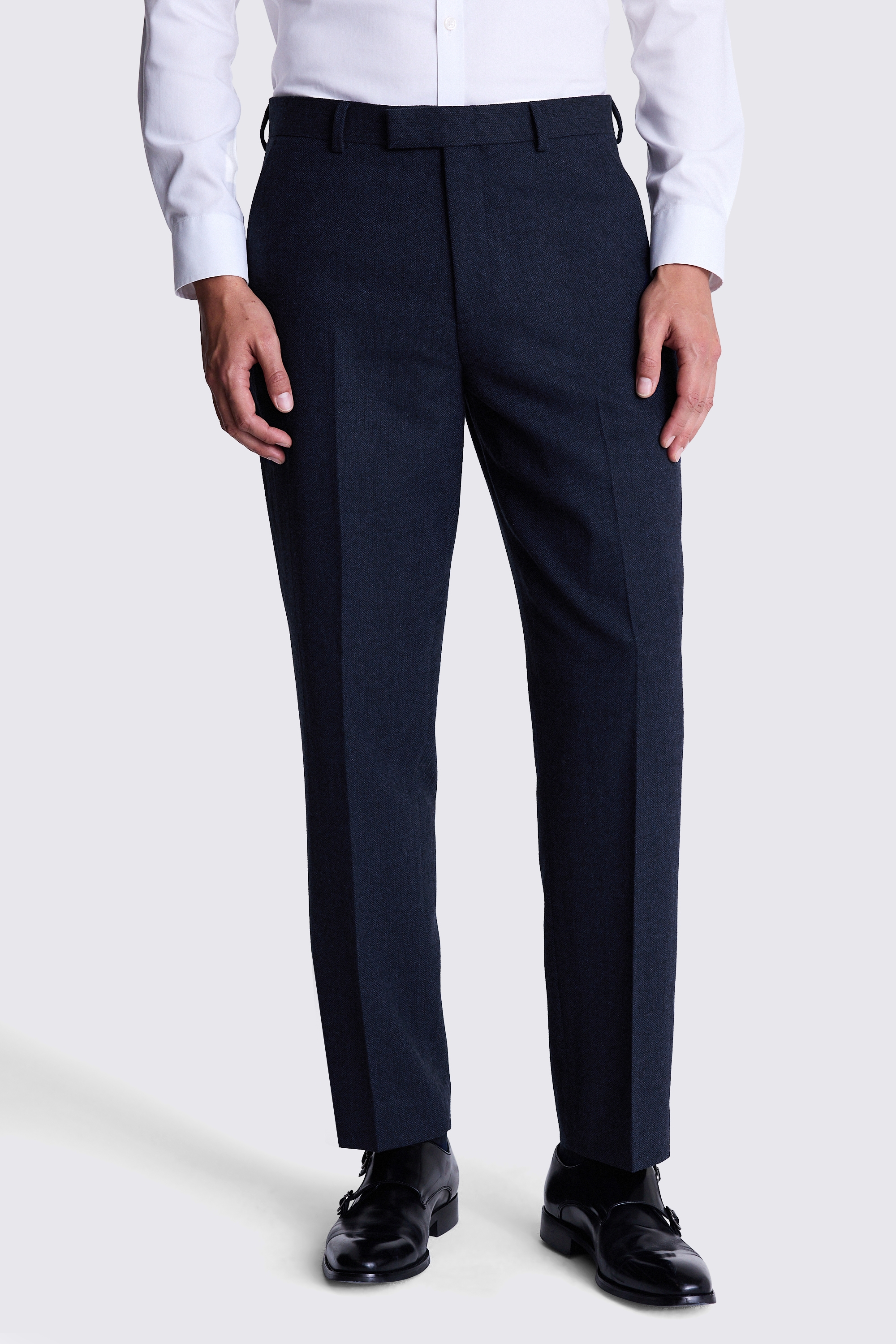 Regular Fit Ink Herringbone Pant