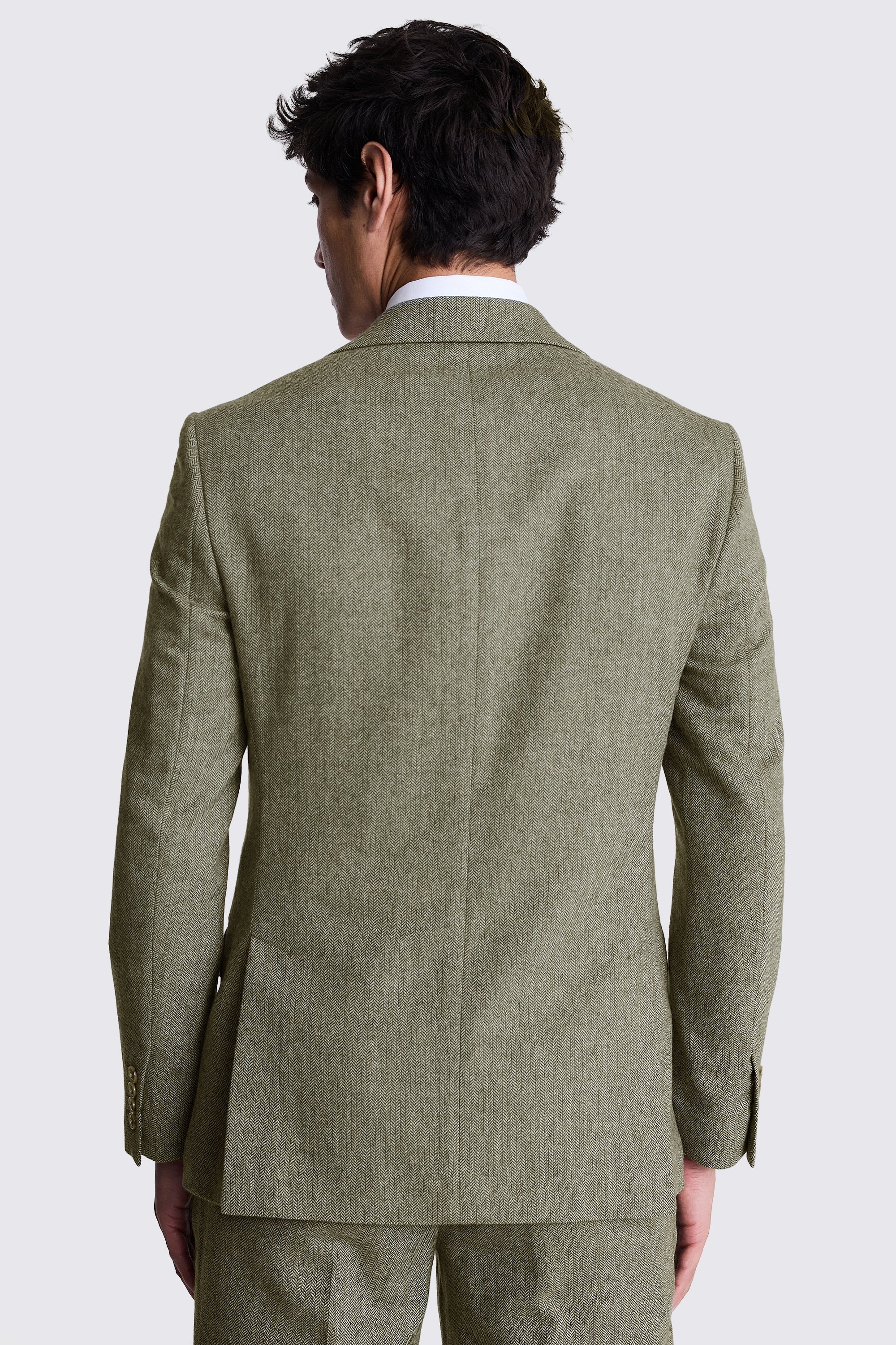 Tailored Fit Sage Herringbone Suit