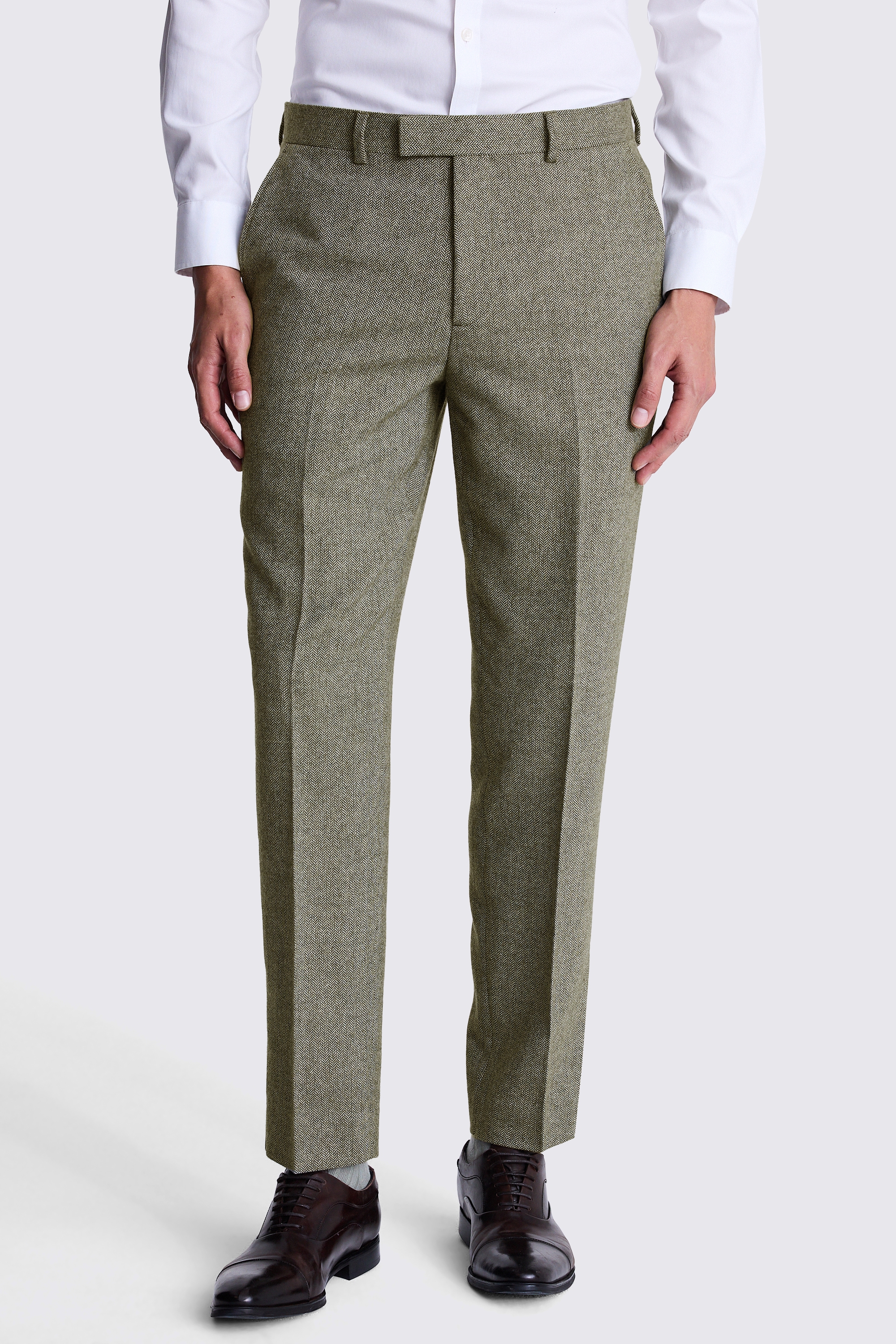 Tailored Fit Sage Herringbone Pant