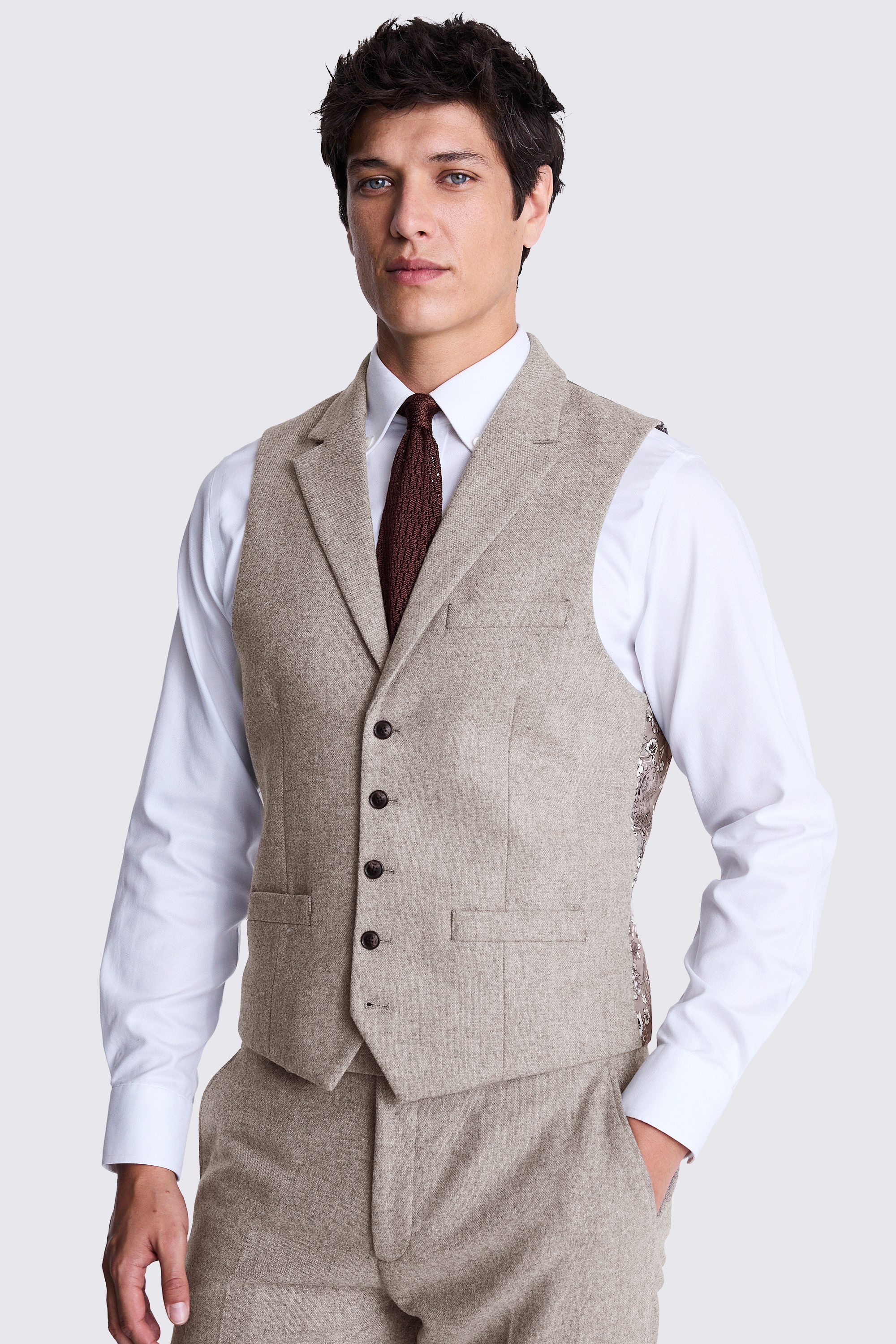 Custom Made stone donegal tweed suit