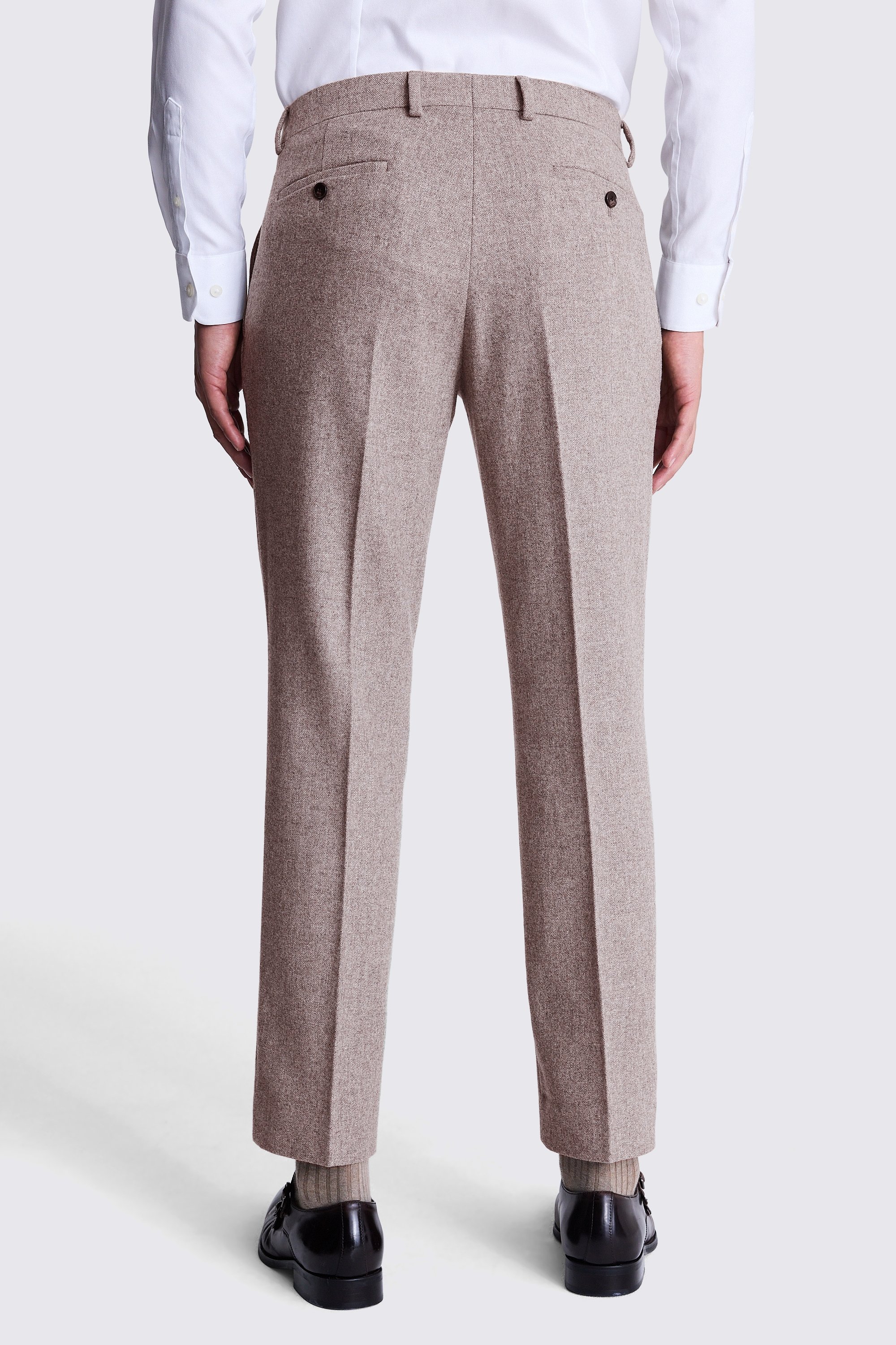 Tailored Fit Stone Donegal Trousers