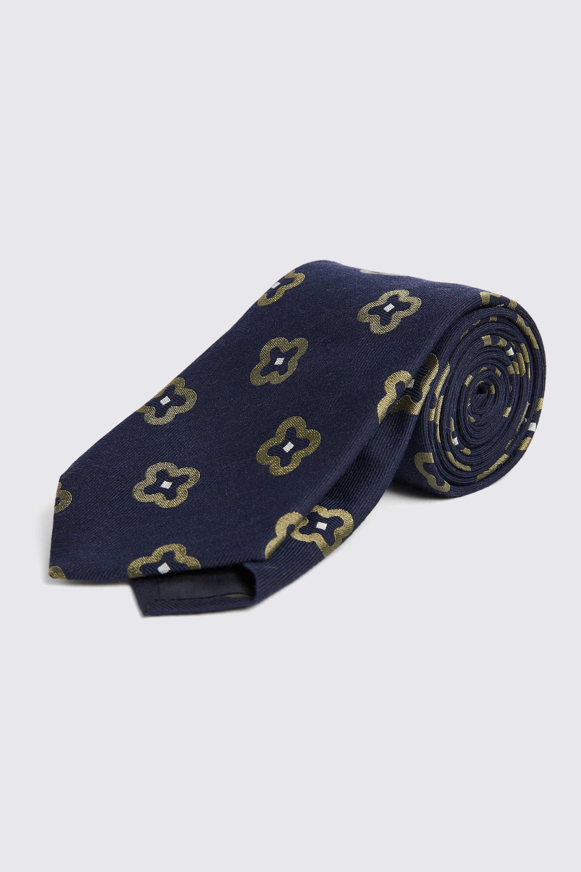 Italian Bottinelli Navy & Green Floral Tie